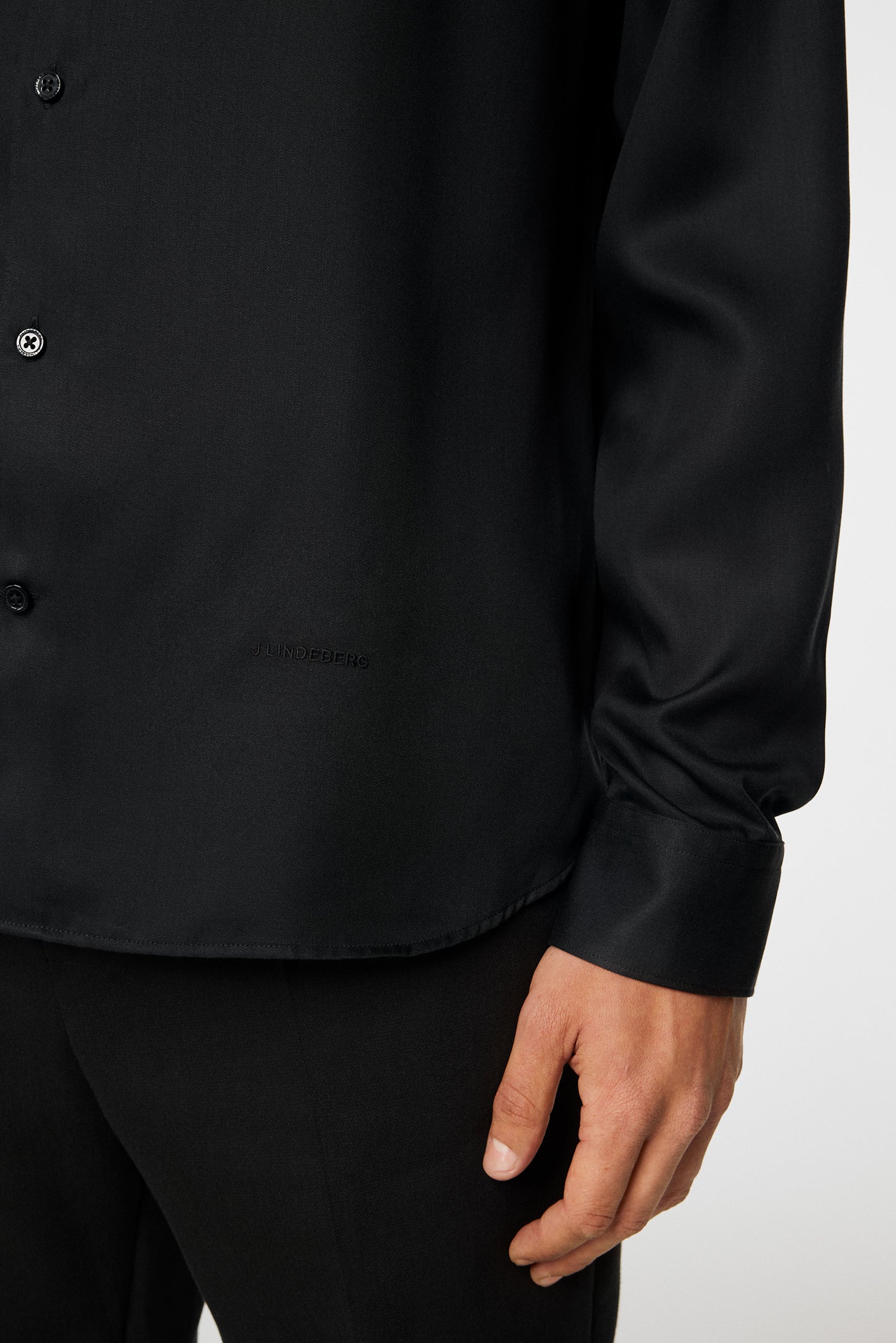 Slim LS Comfort Tencel Shirt in Black by J.Lindeberg
