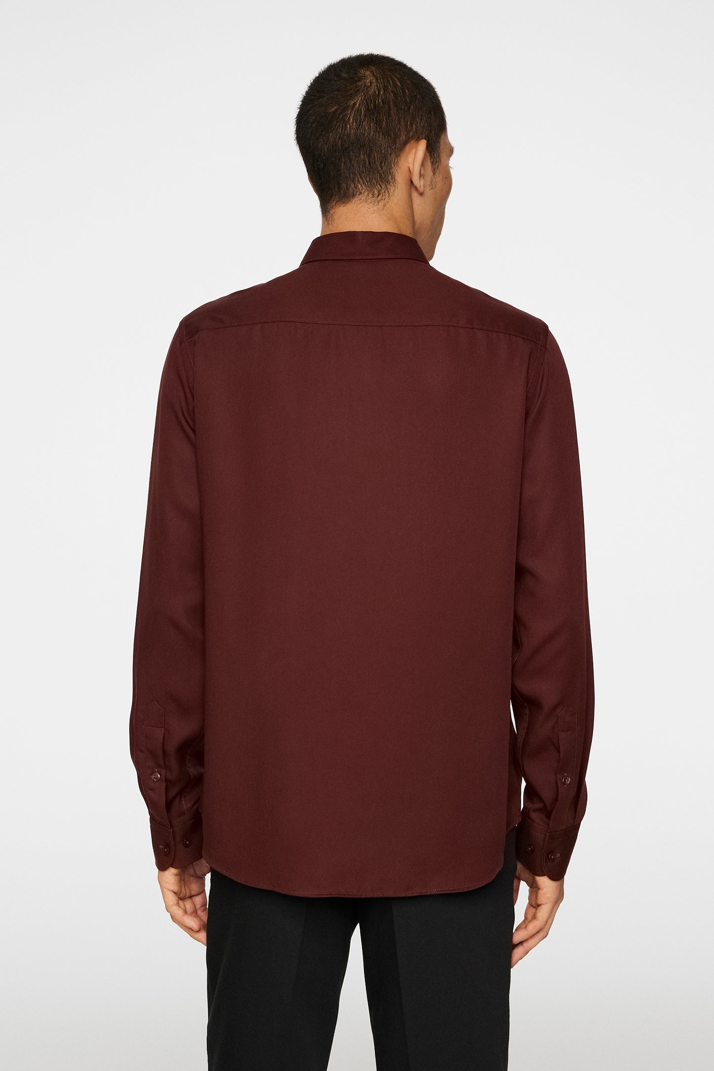 Slim LS Comfort Tencel Shirt in Bitter Chocolate by J.Lindeberg