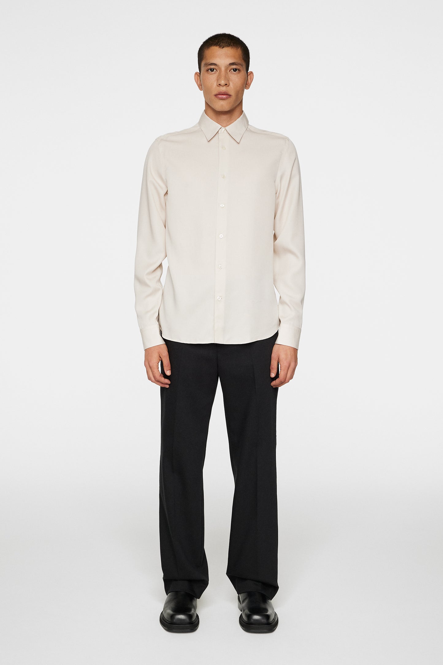 Slim LS Comfort Tencel Shirt in Moonbeam by J.Lindeberg