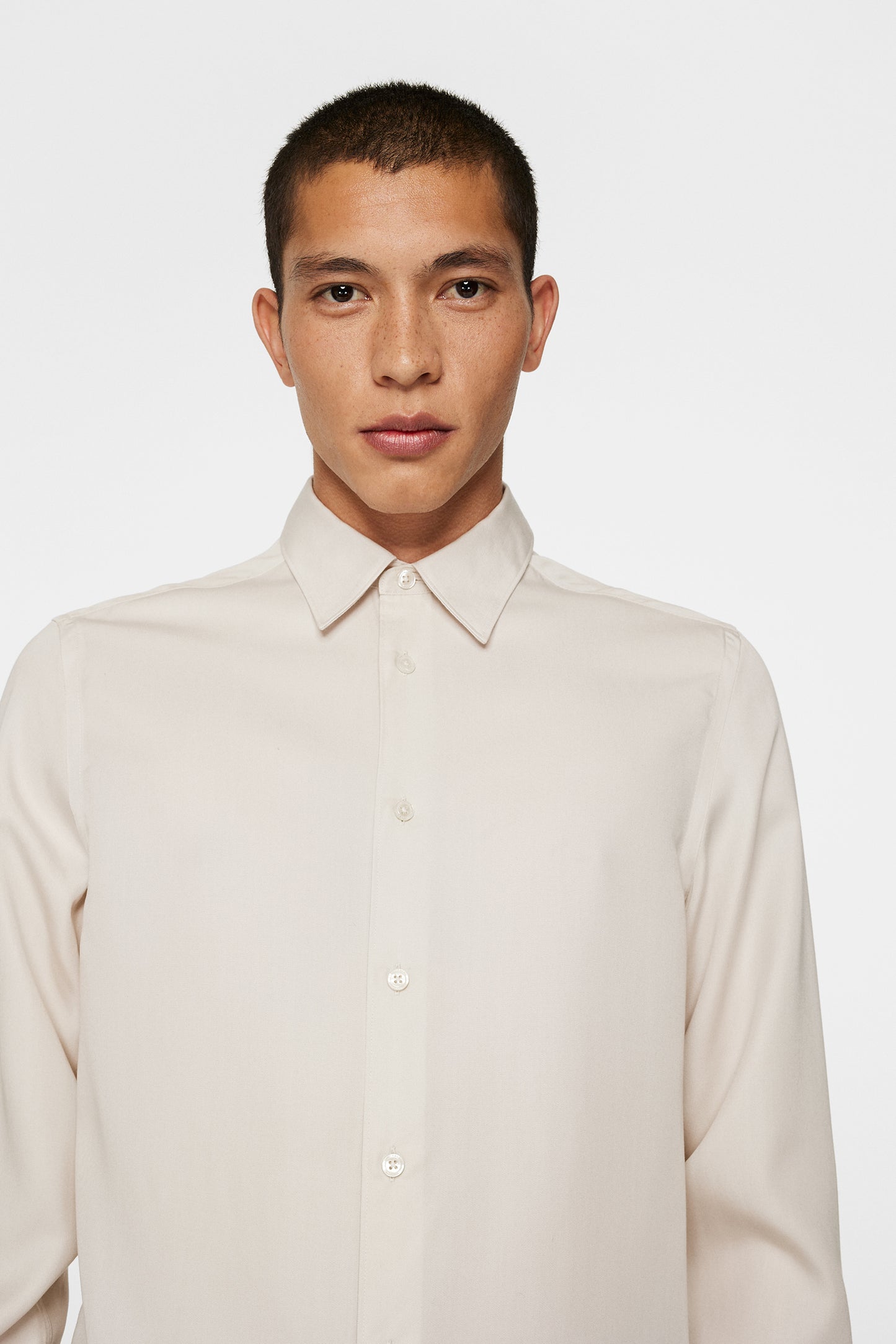 Slim LS Comfort Tencel Shirt in Moonbeam by J.Lindeberg