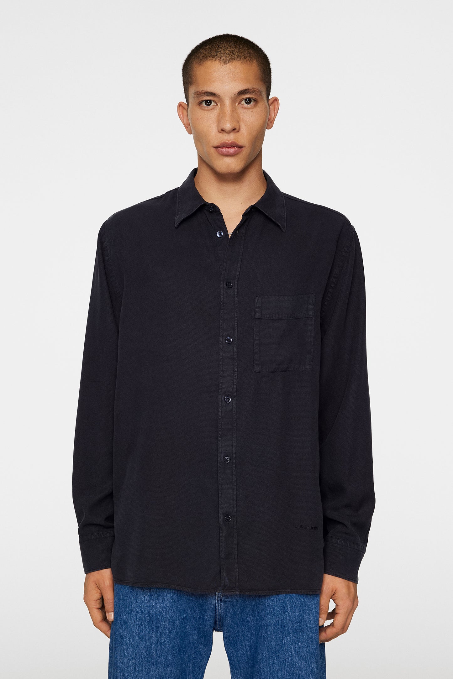 Reg Struct GMD Tencel Shirt in JL Navy by J.Lindeberg