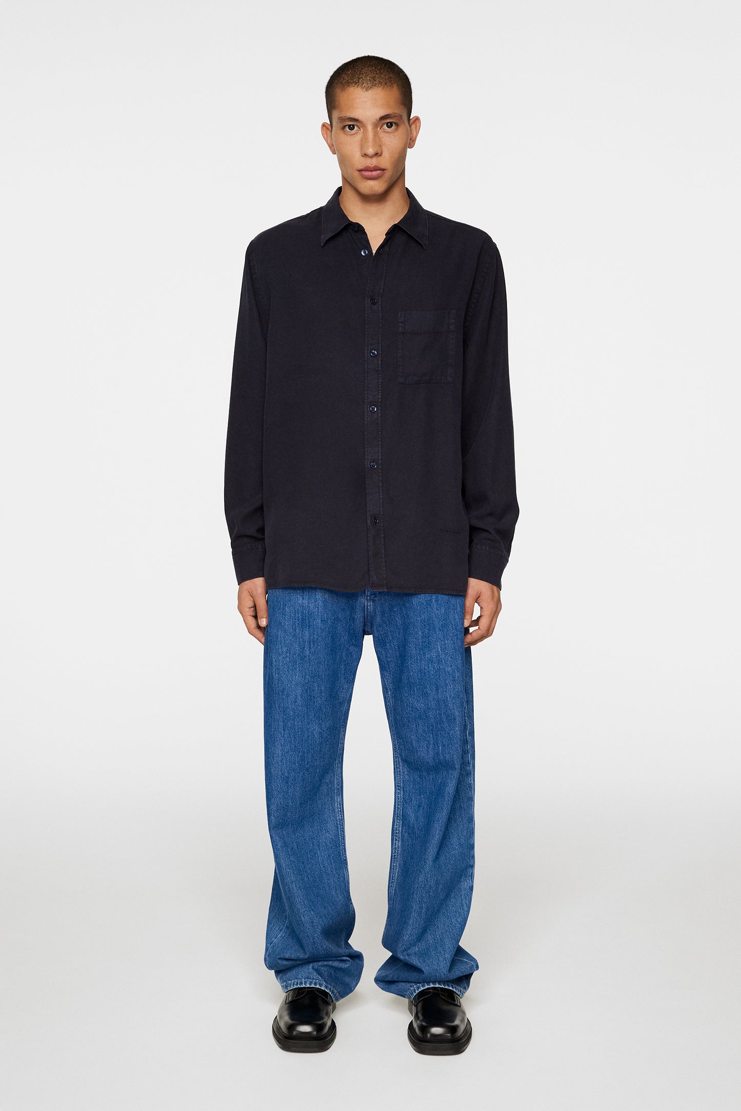 Reg Struct GMD Tencel Shirt in JL Navy by J.Lindeberg