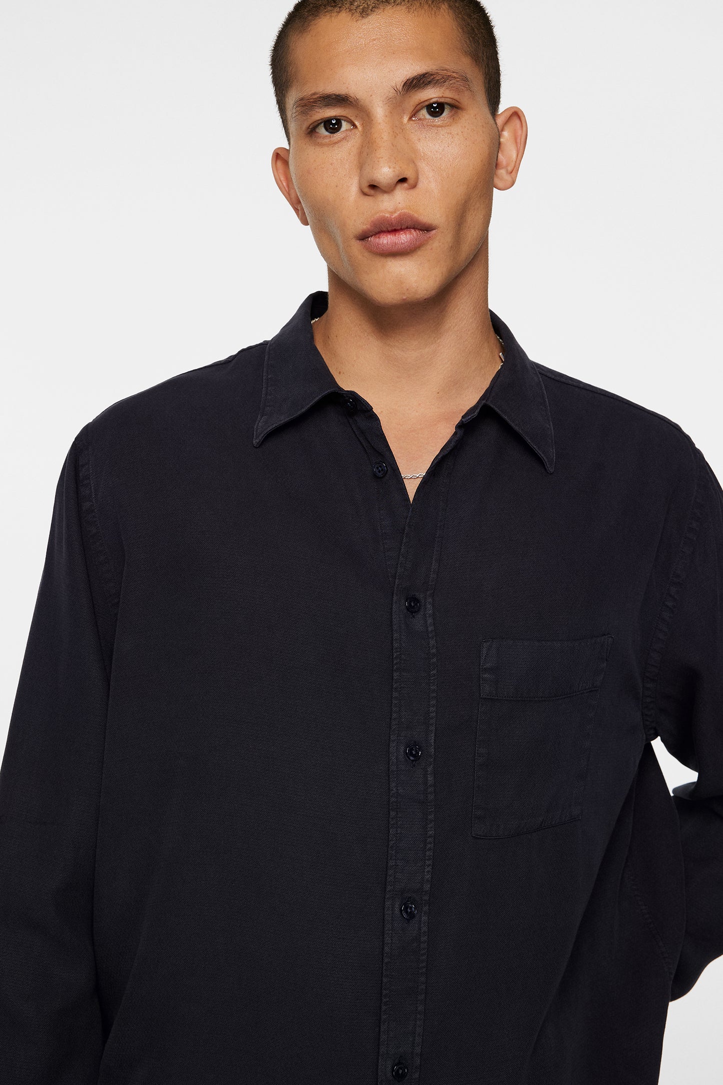 Reg Struct GMD Tencel Shirt in JL Navy by J.Lindeberg