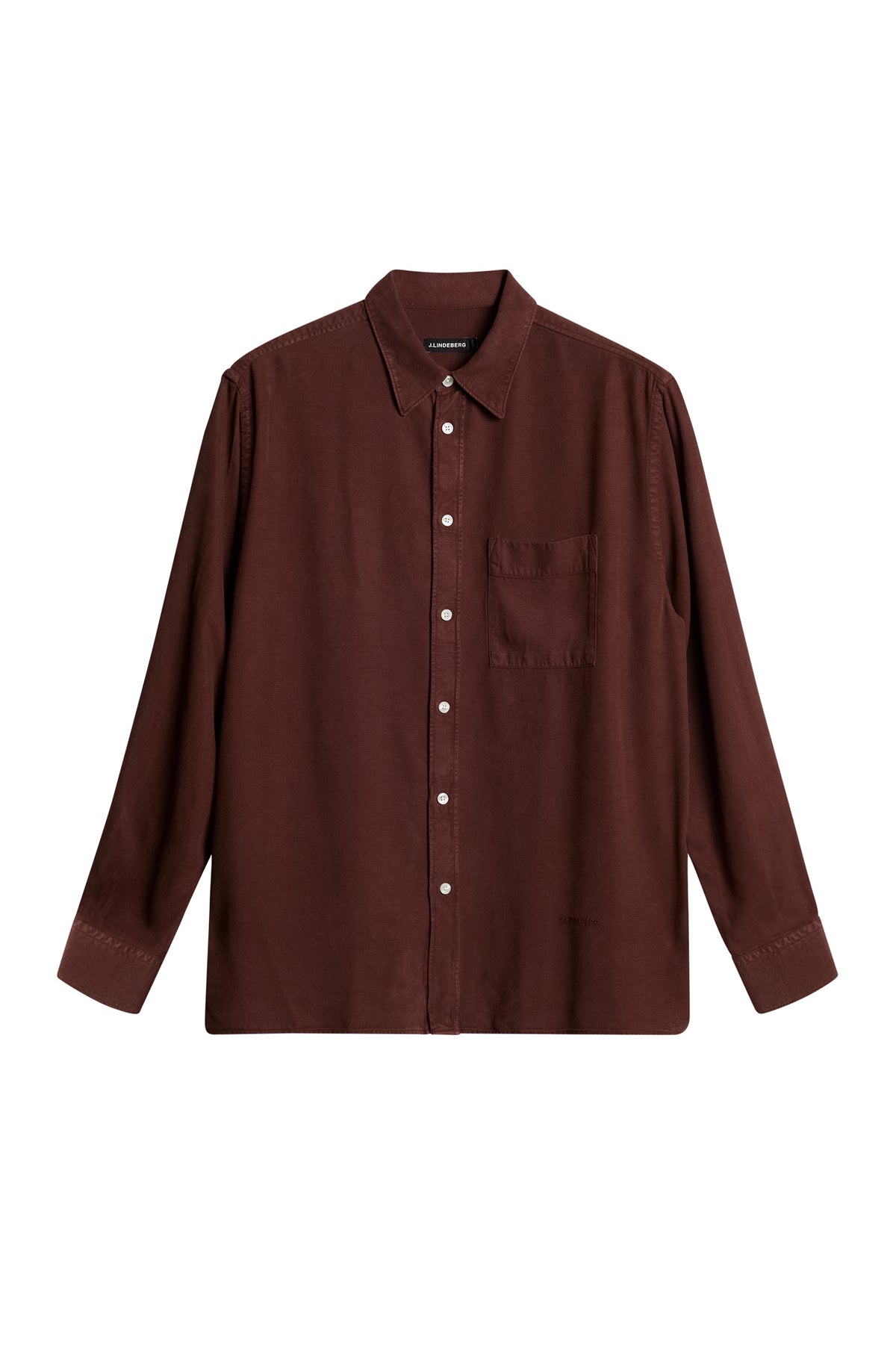 Reg Struct GMD Tencel Shirt in Bitter Chocolate by J.Lindeberg