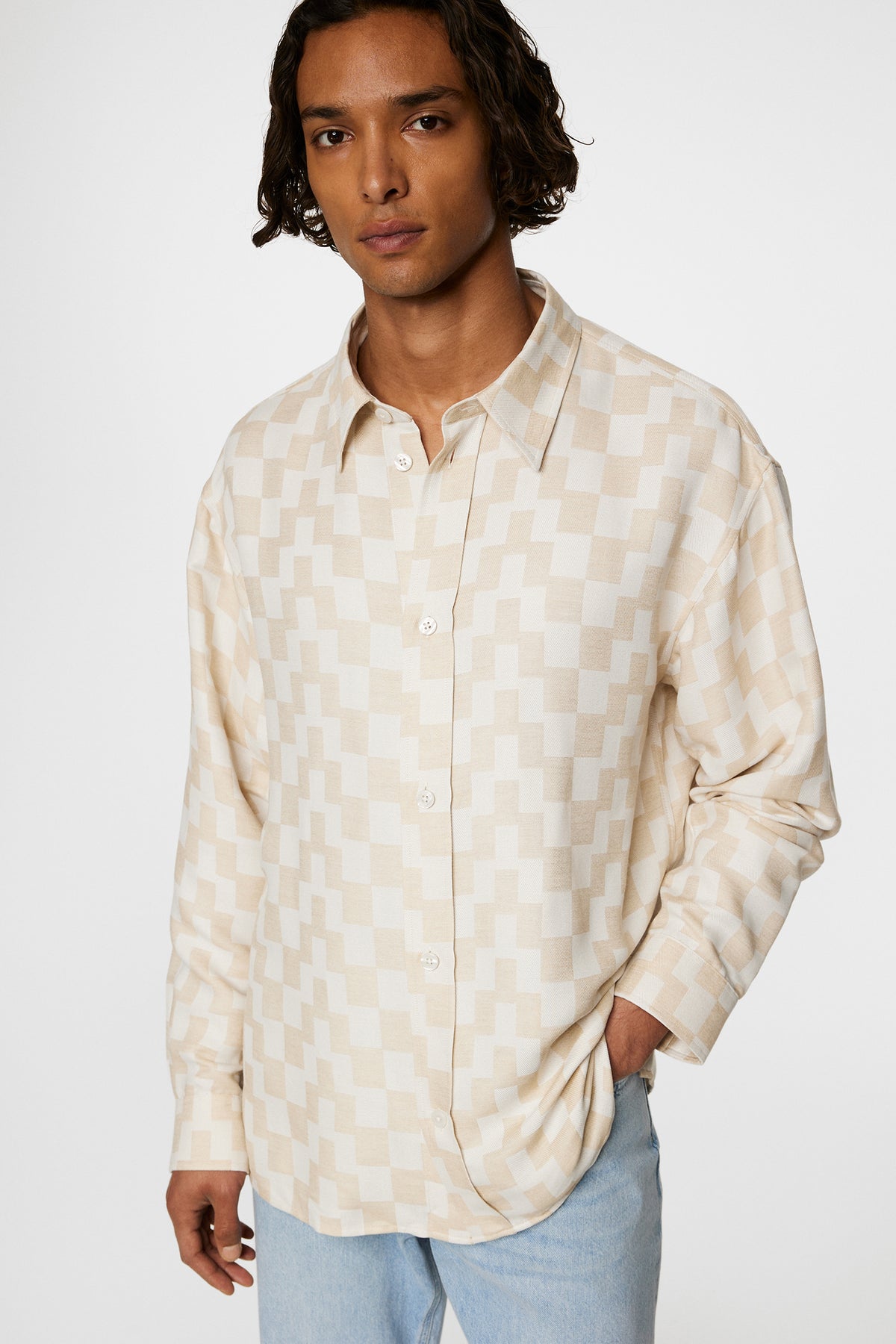 Howard Jacquard Shirt in Moonbeam by J.Lindeberg