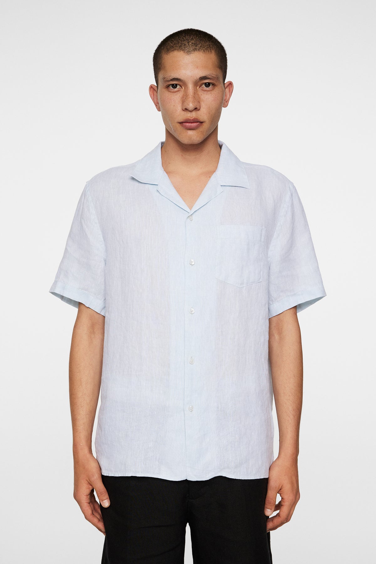 Elio Linen Melange Shirt in Winter Sky by J.Lindeberg