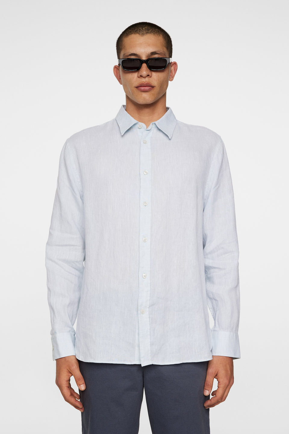 Reg LS Linen Melange Shirt / Winter Sky