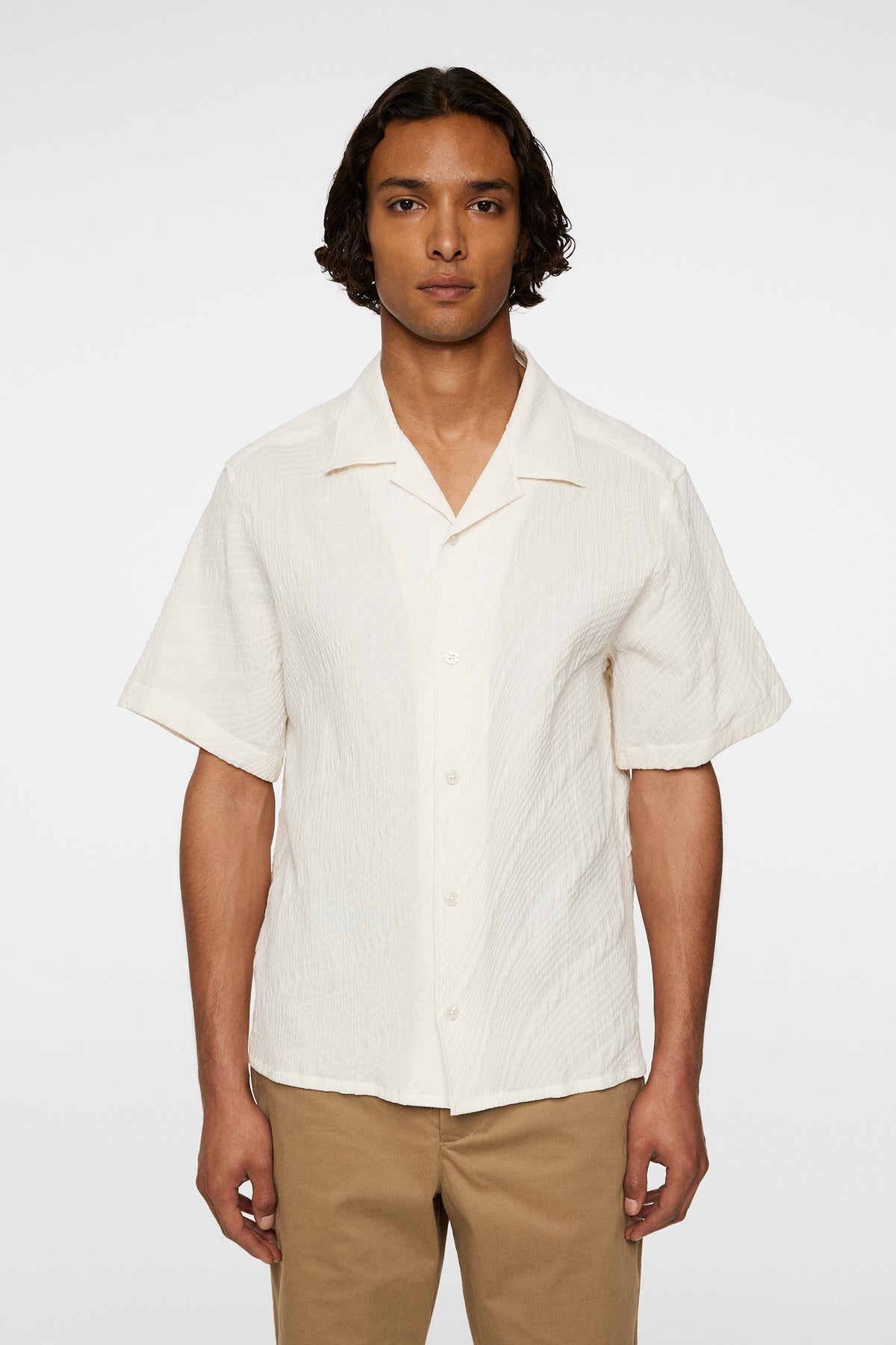 Donso Stretch Texture Shirt in Moonbeam by J.Lindeberg