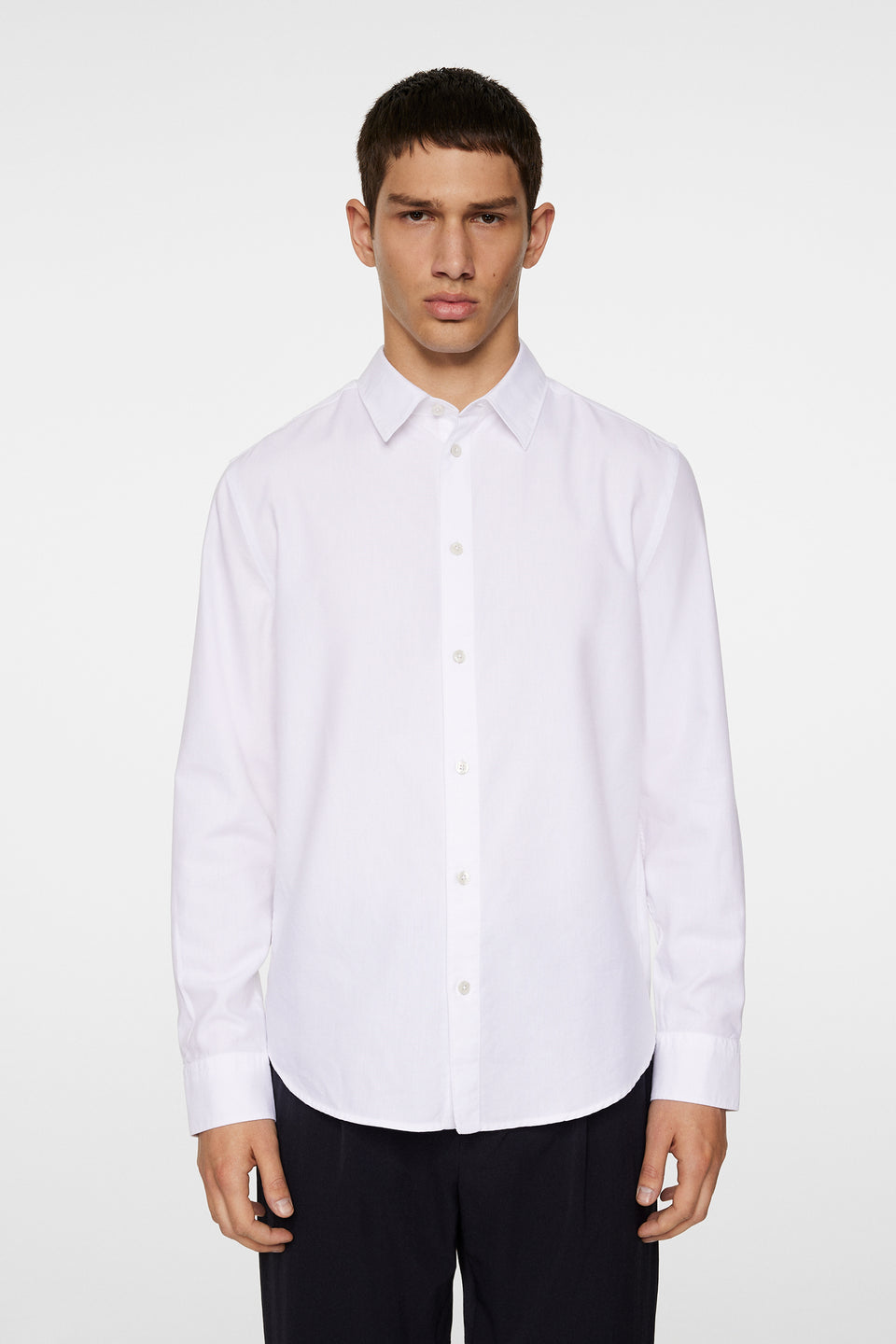 Slim LS Cotton Tencel Shirt / White