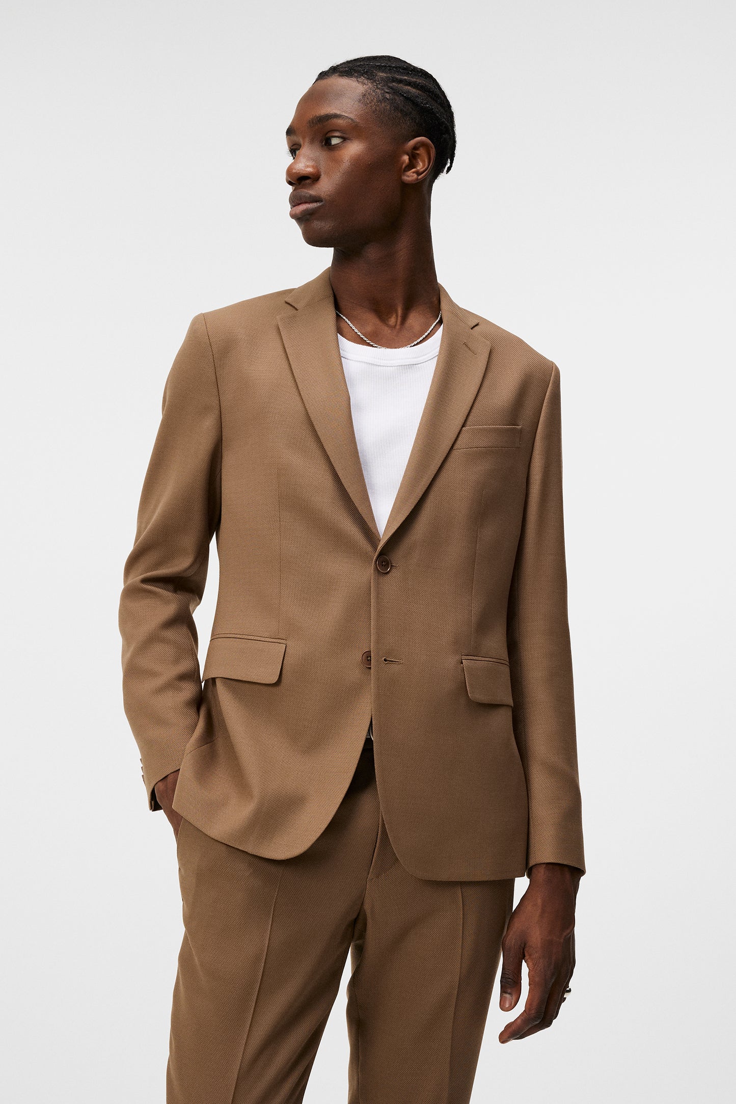 Hopper U Active Hopsack Blazer in Walnut by J.Lindeberg