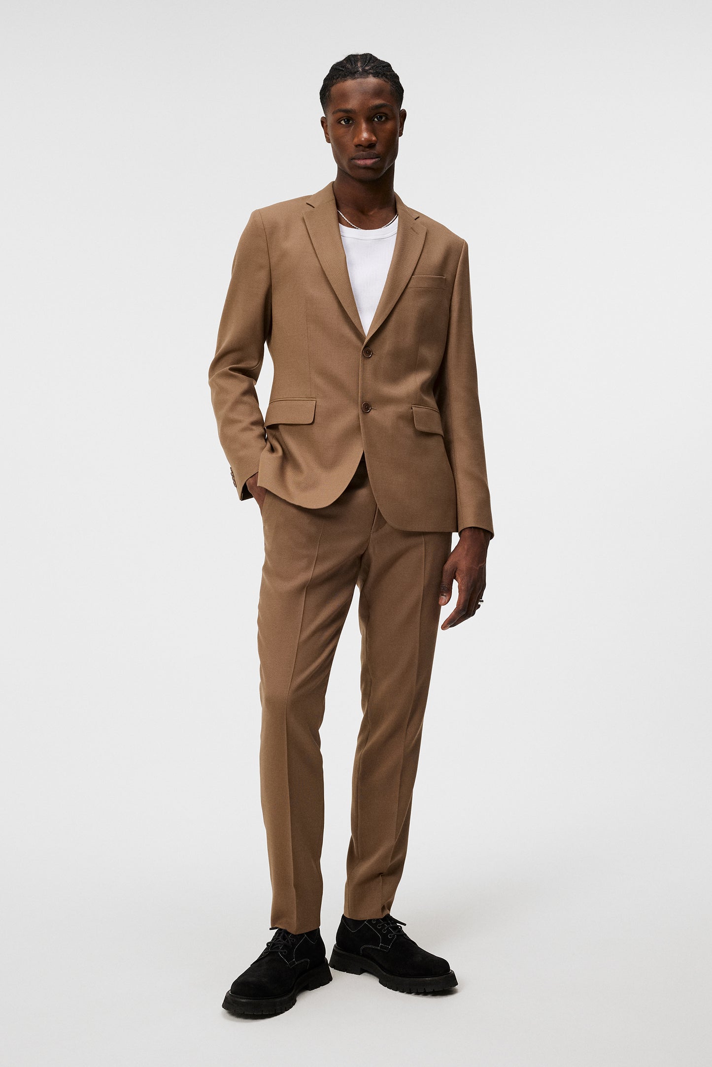 Hopper U Active Hopsack Blazer in Walnut by J.Lindeberg