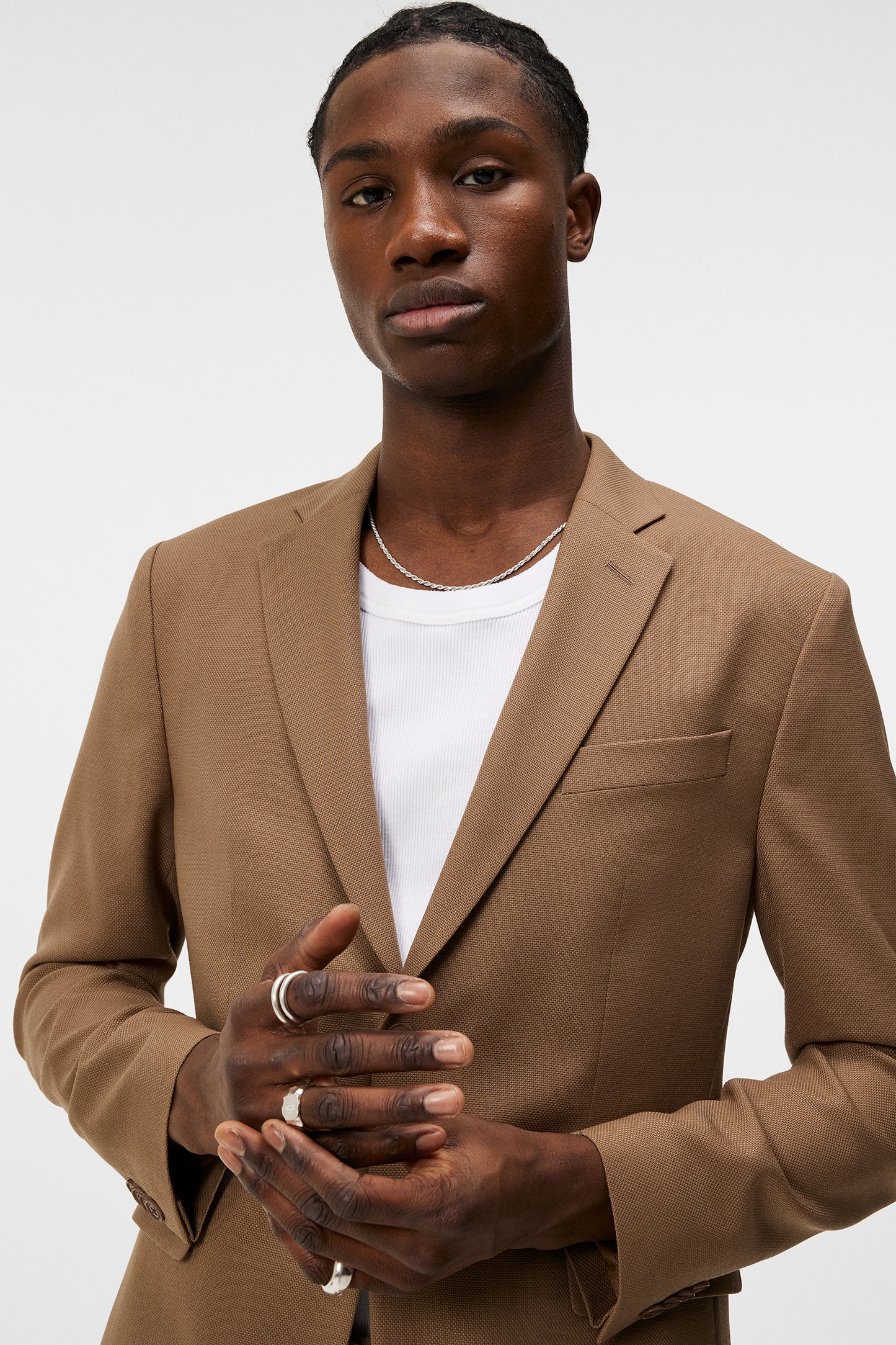 Hopper U Active Hopsack Blazer in Walnut by J.Lindeberg