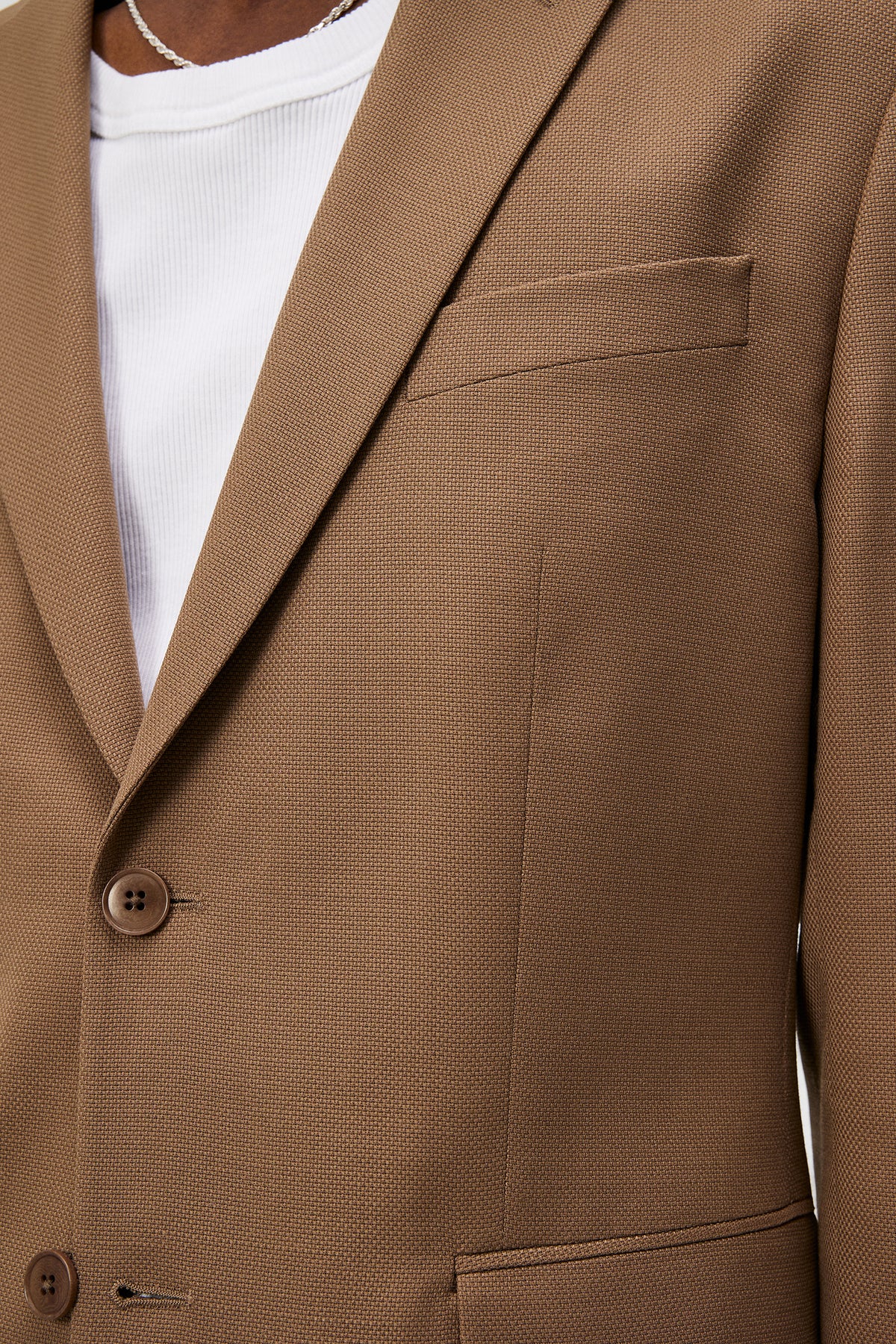 Hopper U Active Hopsack Blazer in Walnut by J.Lindeberg
