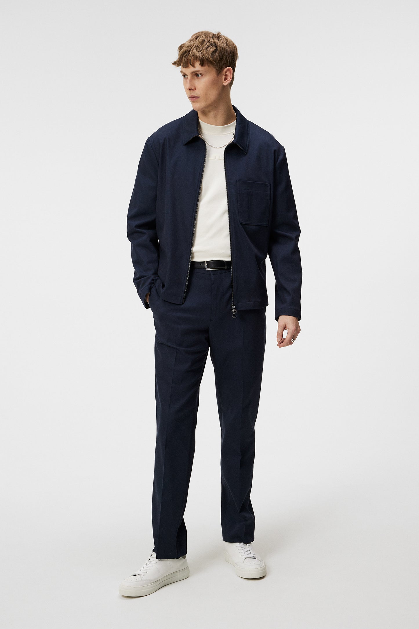Julius Cotton Twill Overshirt in JL Navy by J.Lindeberg
