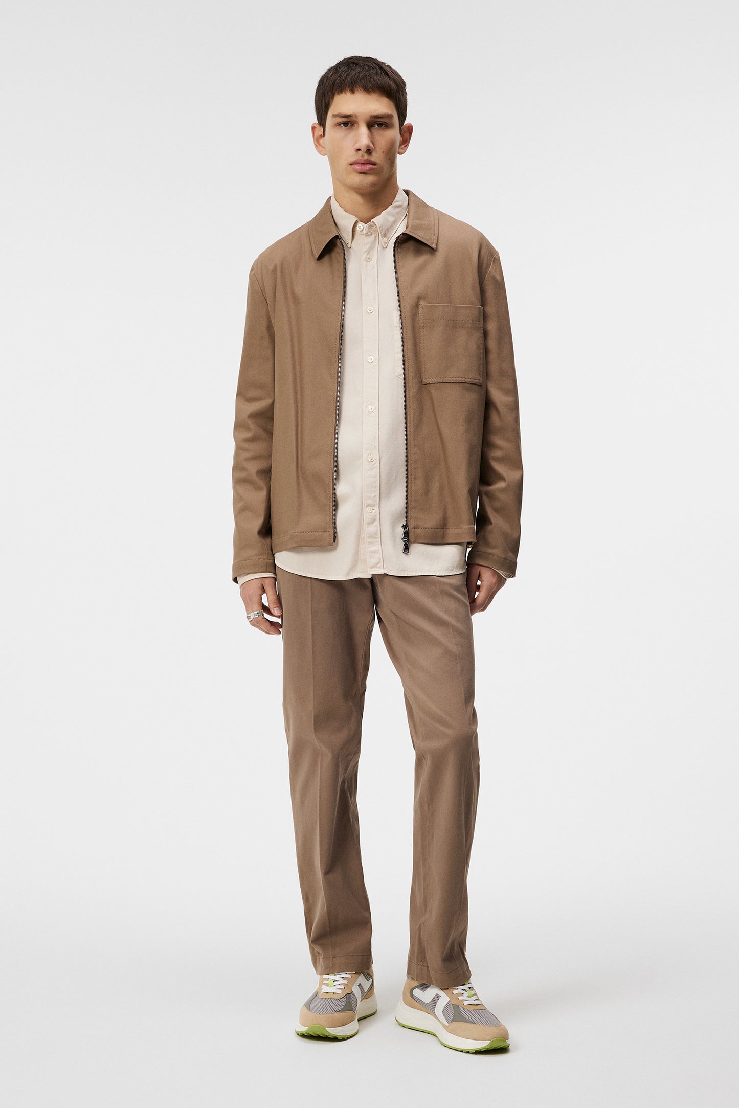 Julius Cotton Twill Overshirt in Walnut by J.Lindeberg