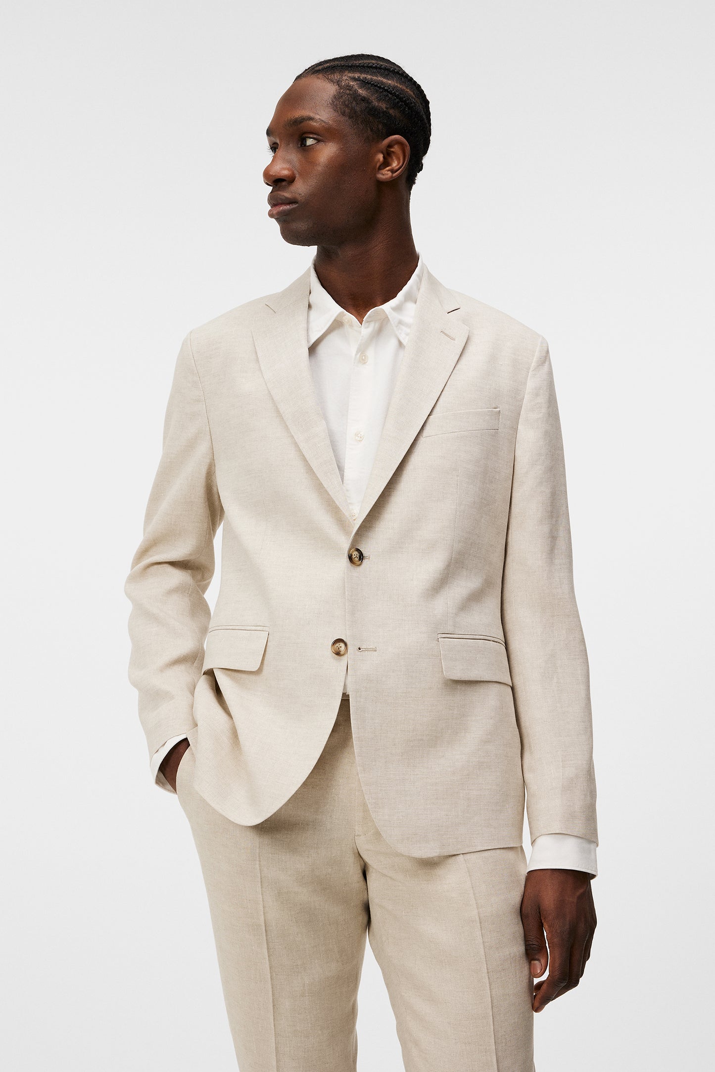 Hopper U Super Linen Blazer in Moonbeam by J.Lindeberg