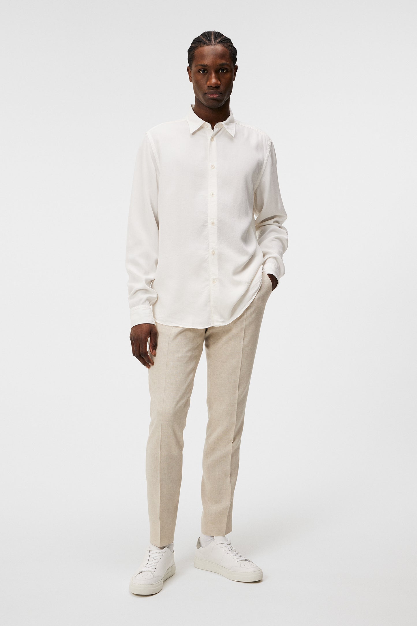 Grant Super Linen Pants in Moonbeam by J.Lindeberg