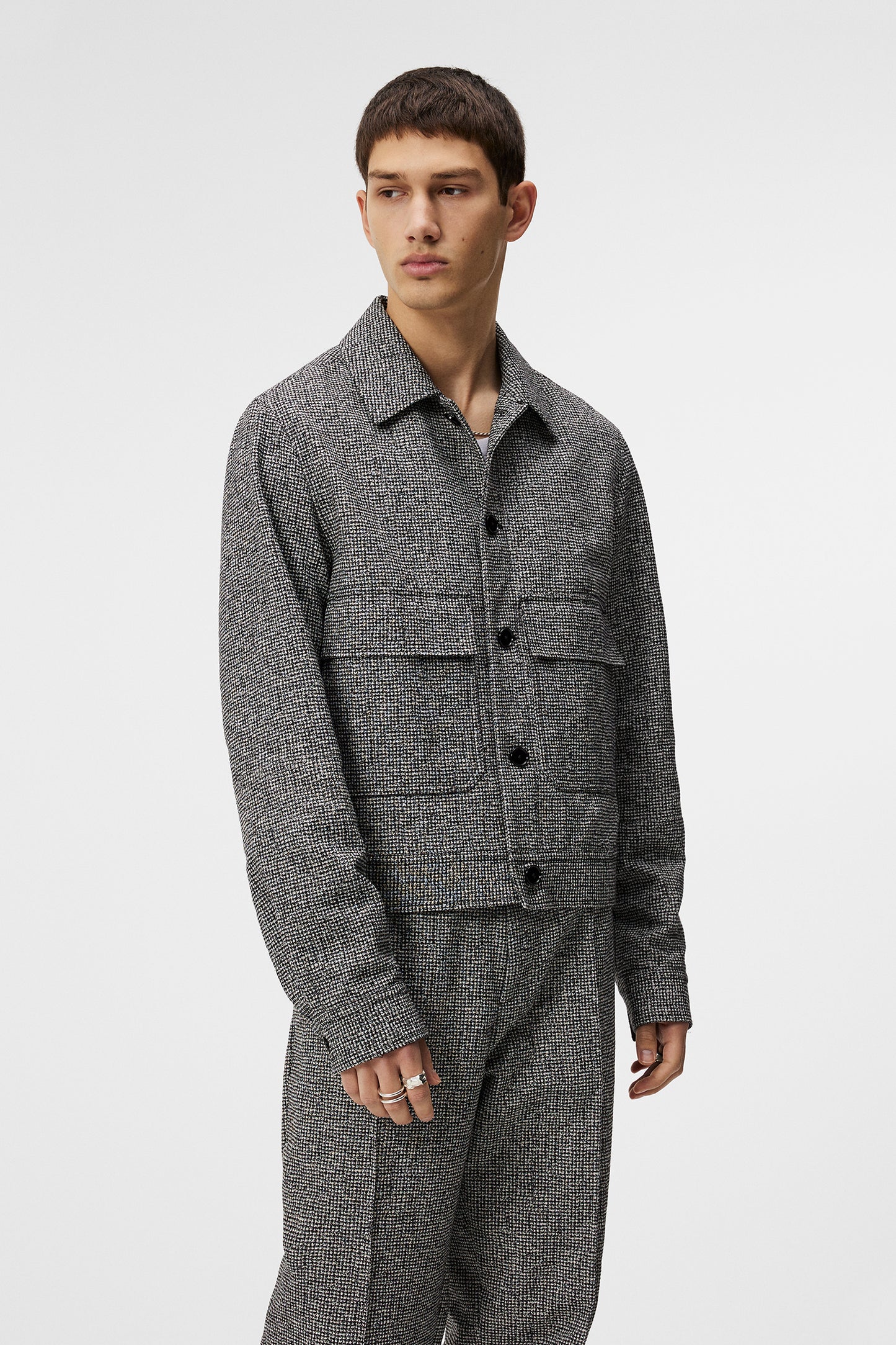 Housten 2 Tone Overshirt in Black by J.Lindeberg