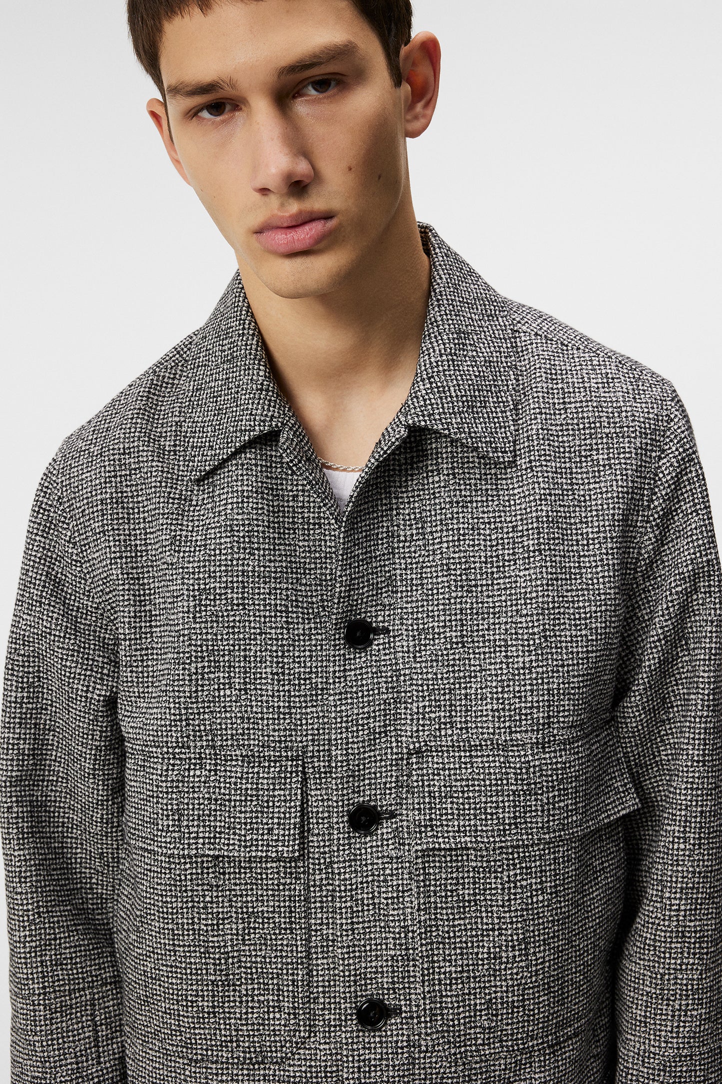 Housten 2 Tone Overshirt in Black by J.Lindeberg