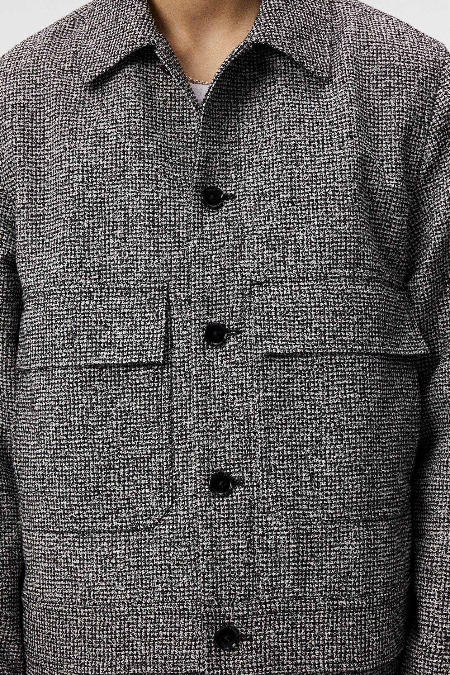 Housten 2 Tone Overshirt in Black by J.Lindeberg