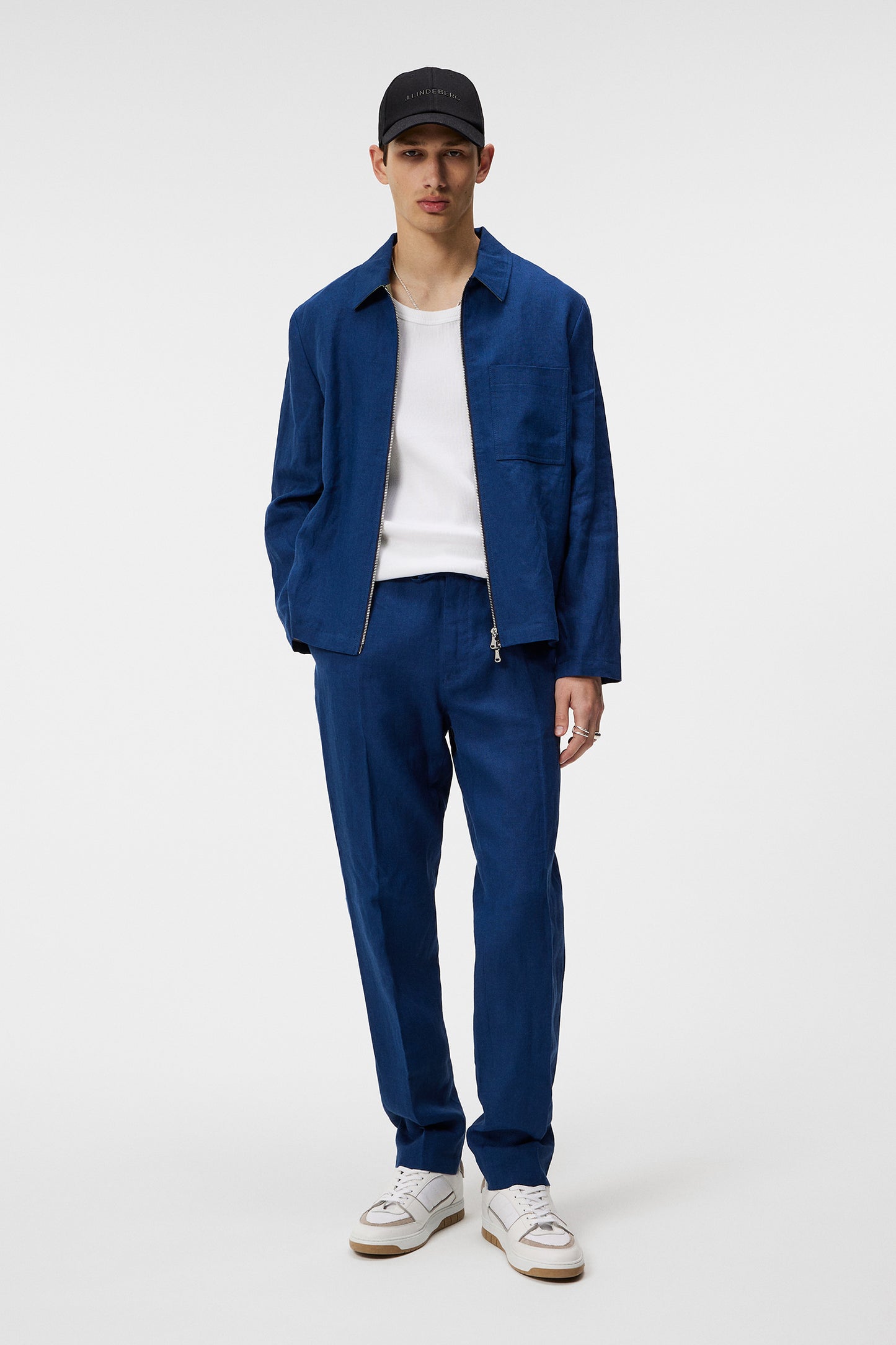 Julius Linen Overshirt in Estate Blue by J.Lindeberg