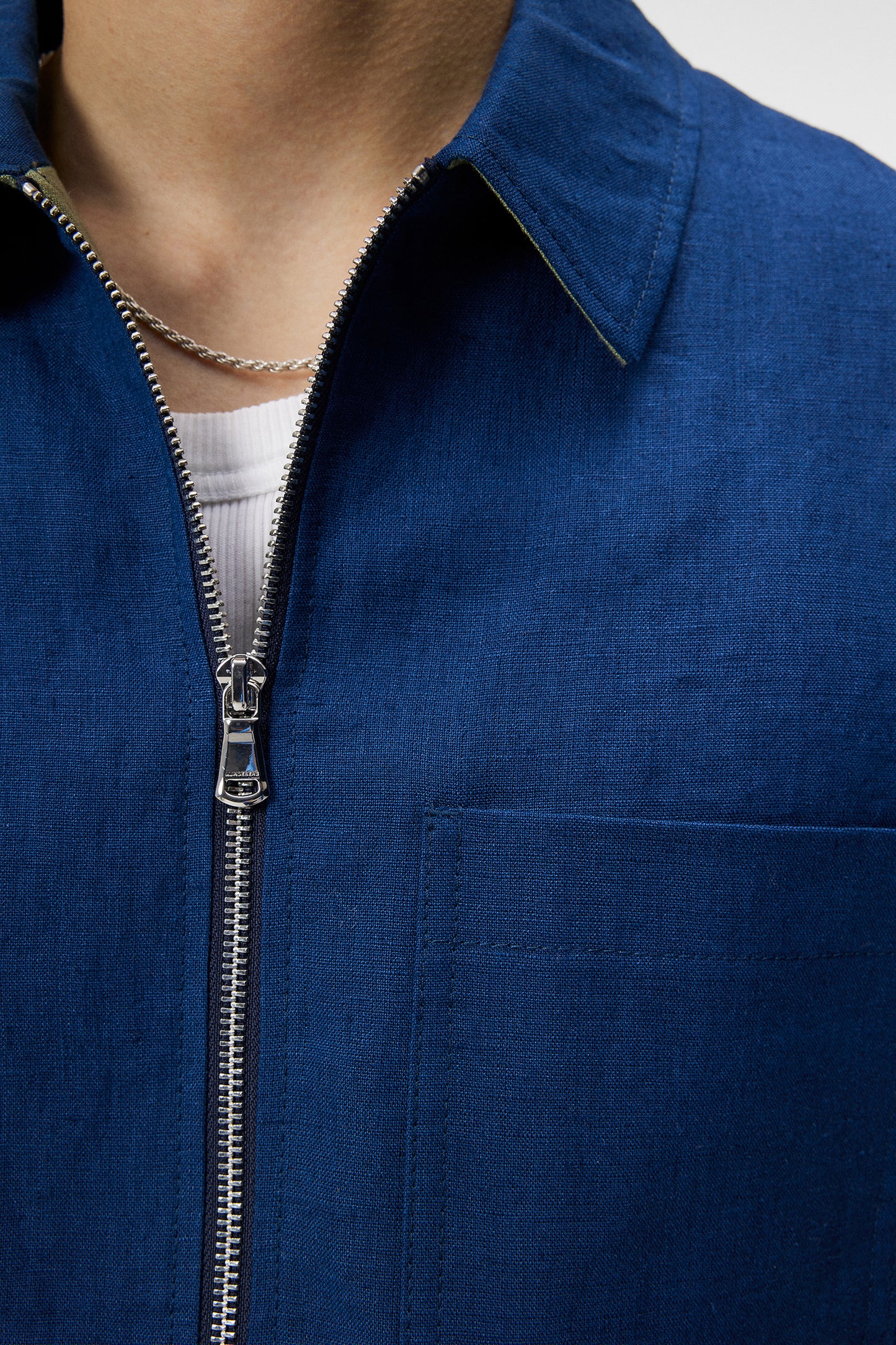 Julius Linen Overshirt in Estate Blue by J.Lindeberg