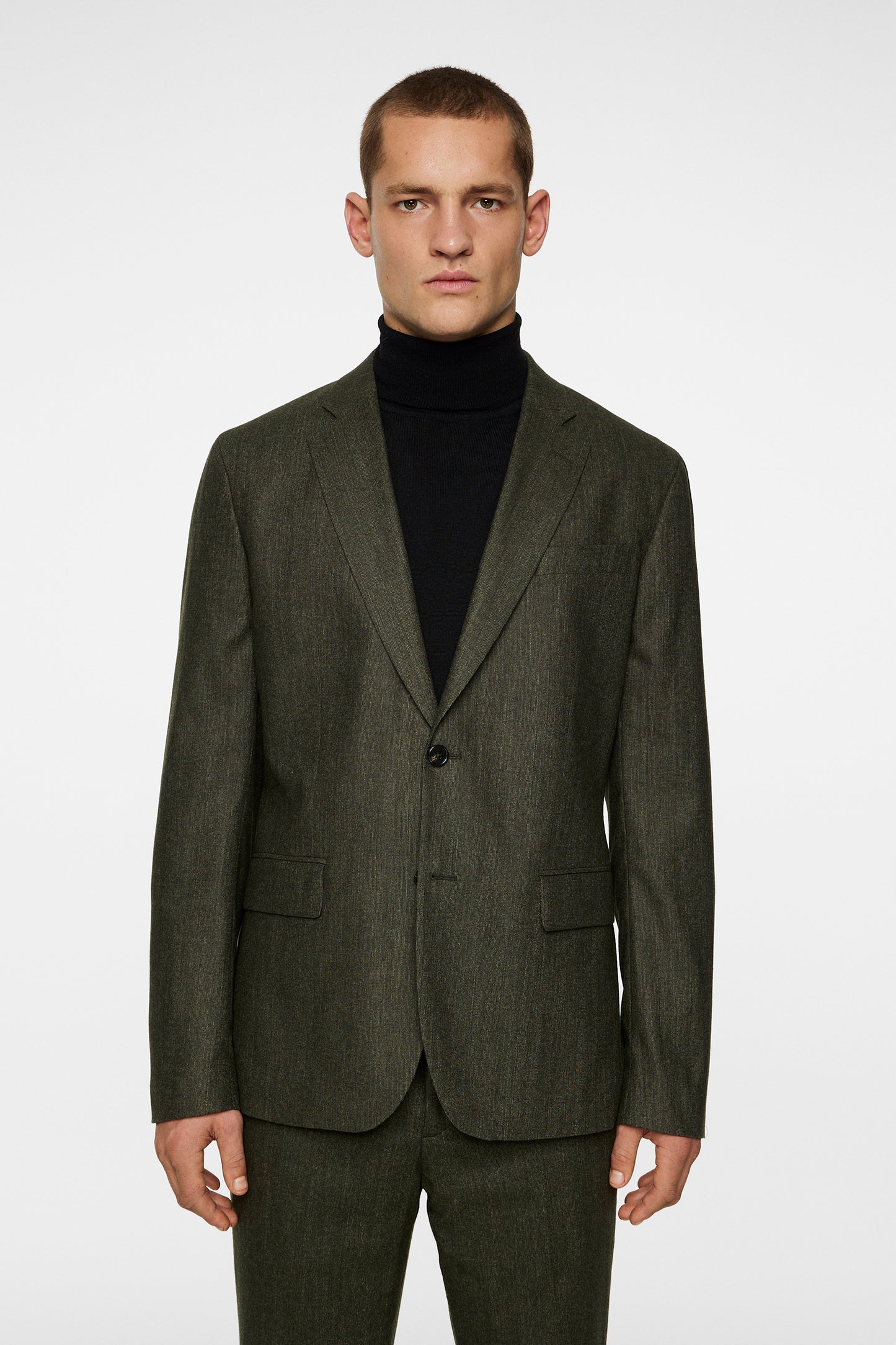 Elton U Cash Stretch Flannel in Forest Green by J.Lindeberg