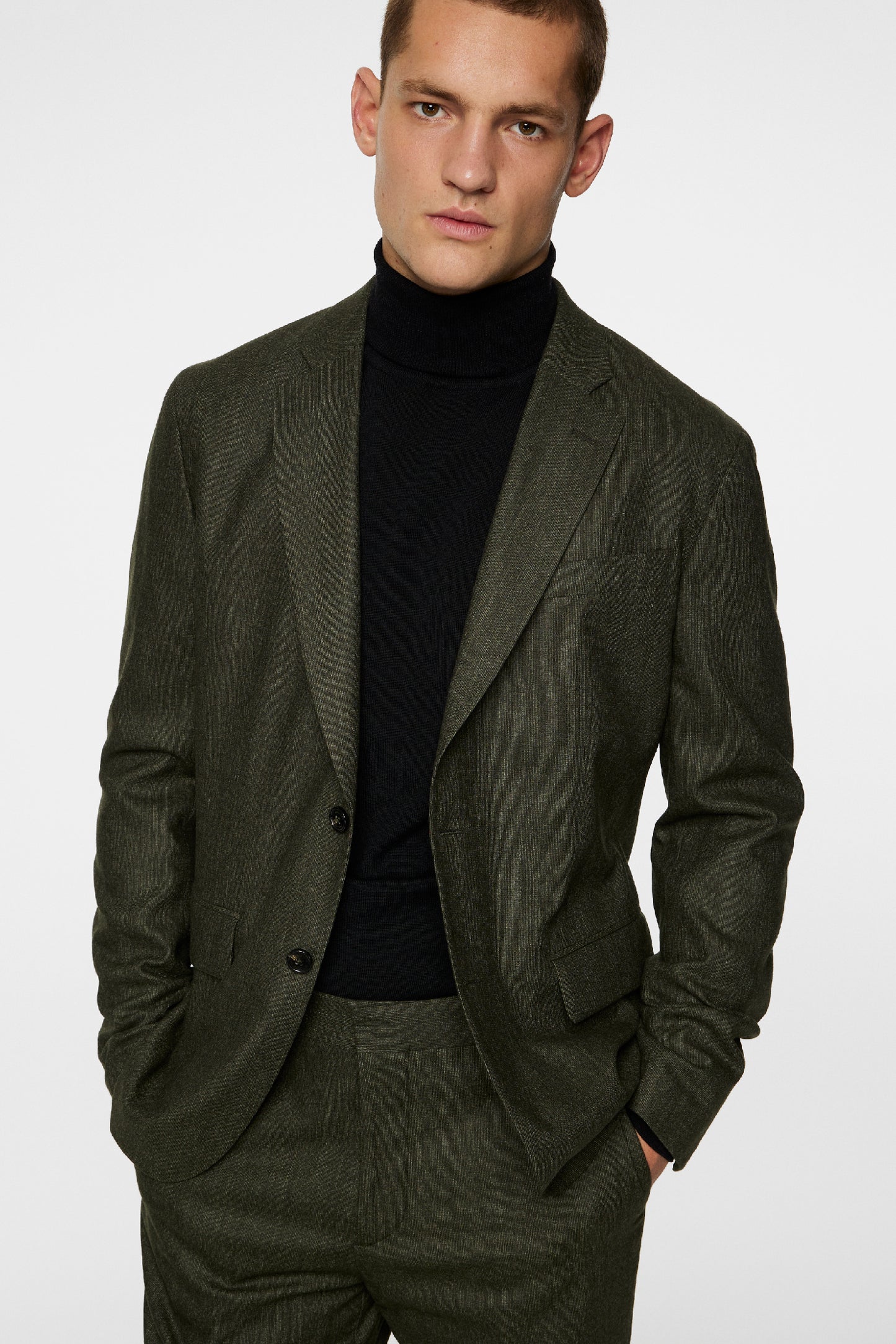 Elton U Cash Stretch Flannel in Forest Green by J.Lindeberg
