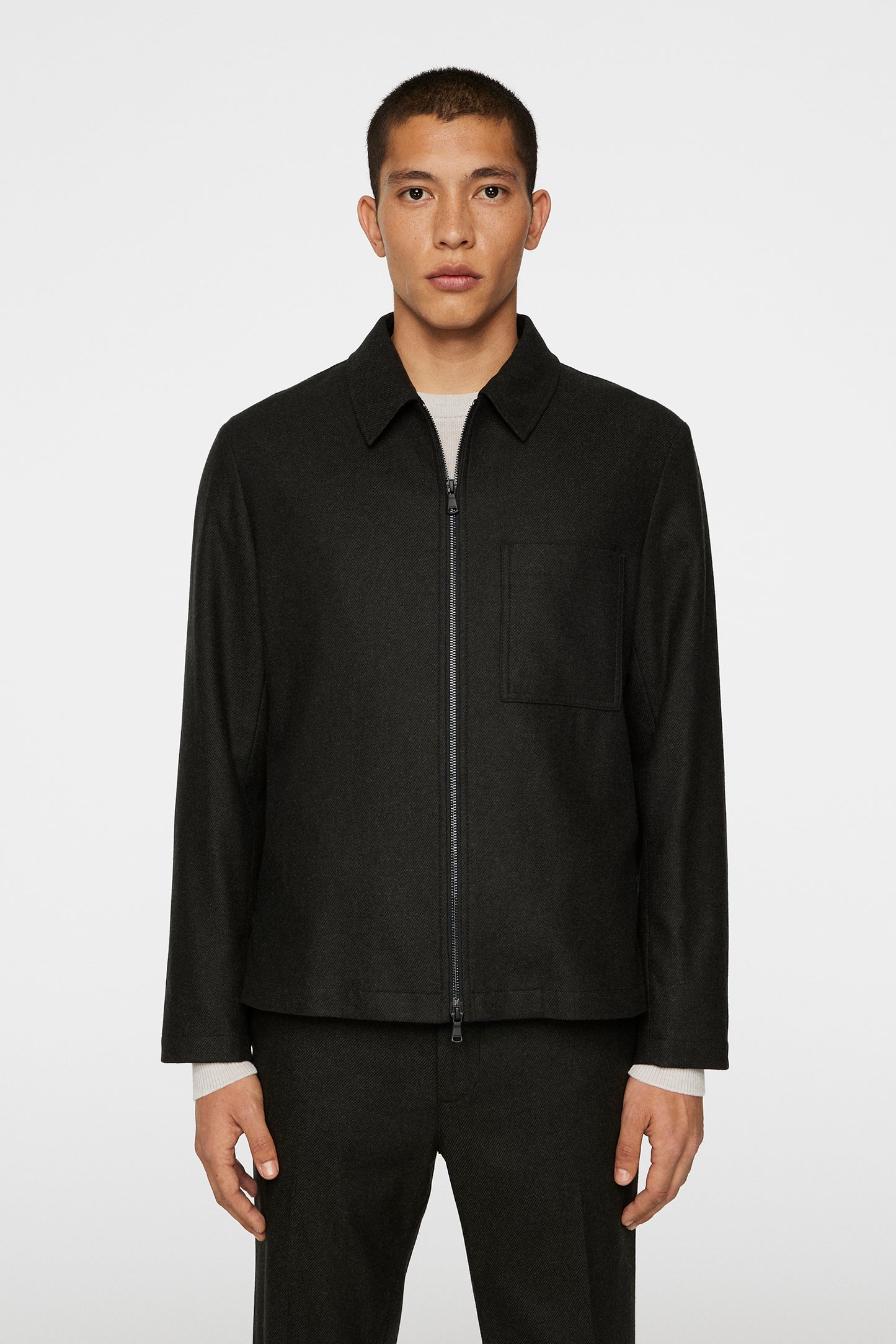 Julius Cash Flannel Overshirt in Forest Green by J.Lindeberg