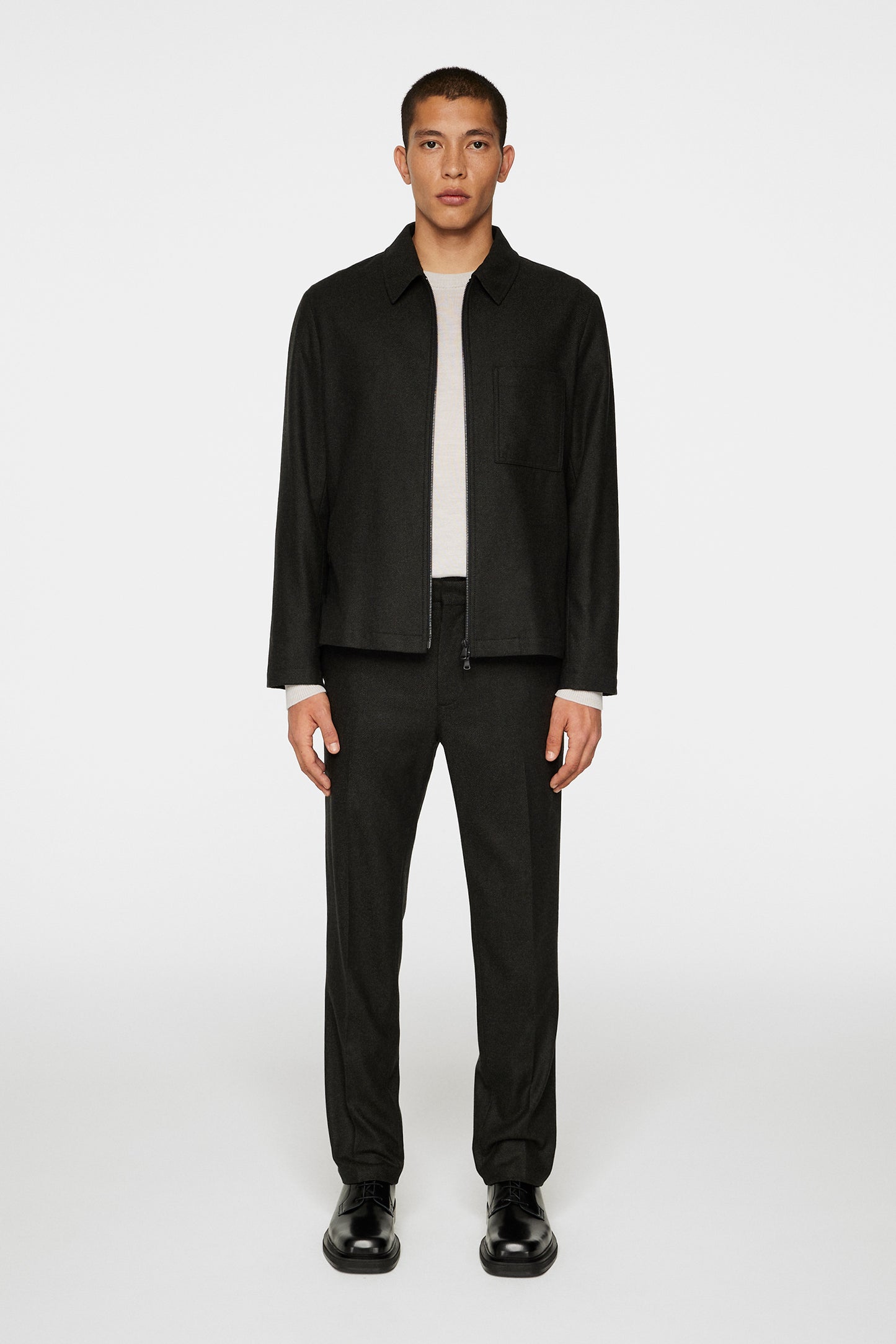 Julius Cash Flannel Overshirt in Forest Green by J.Lindeberg