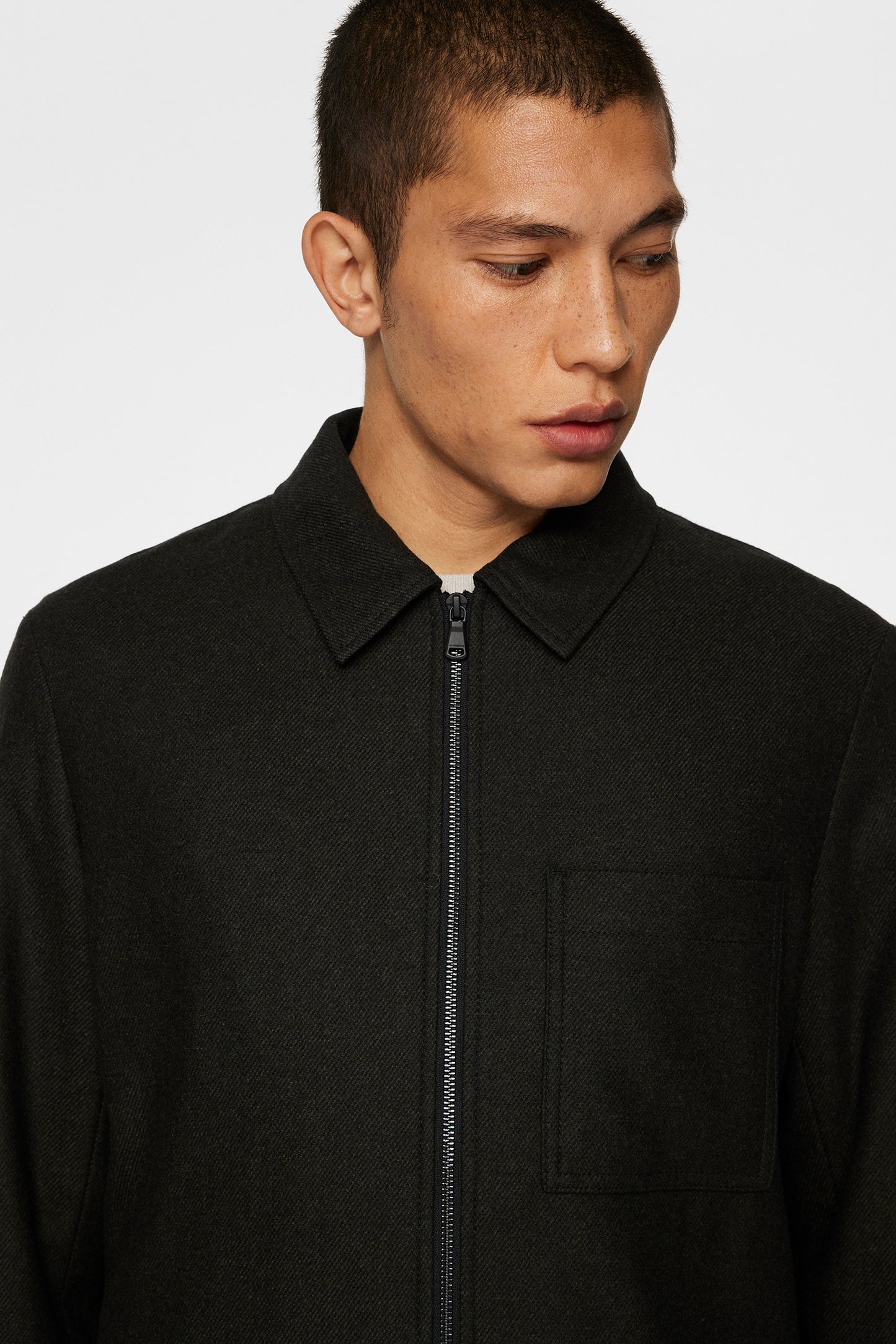 Julius Cash Flannel Overshirt in Forest Green by J.Lindeberg
