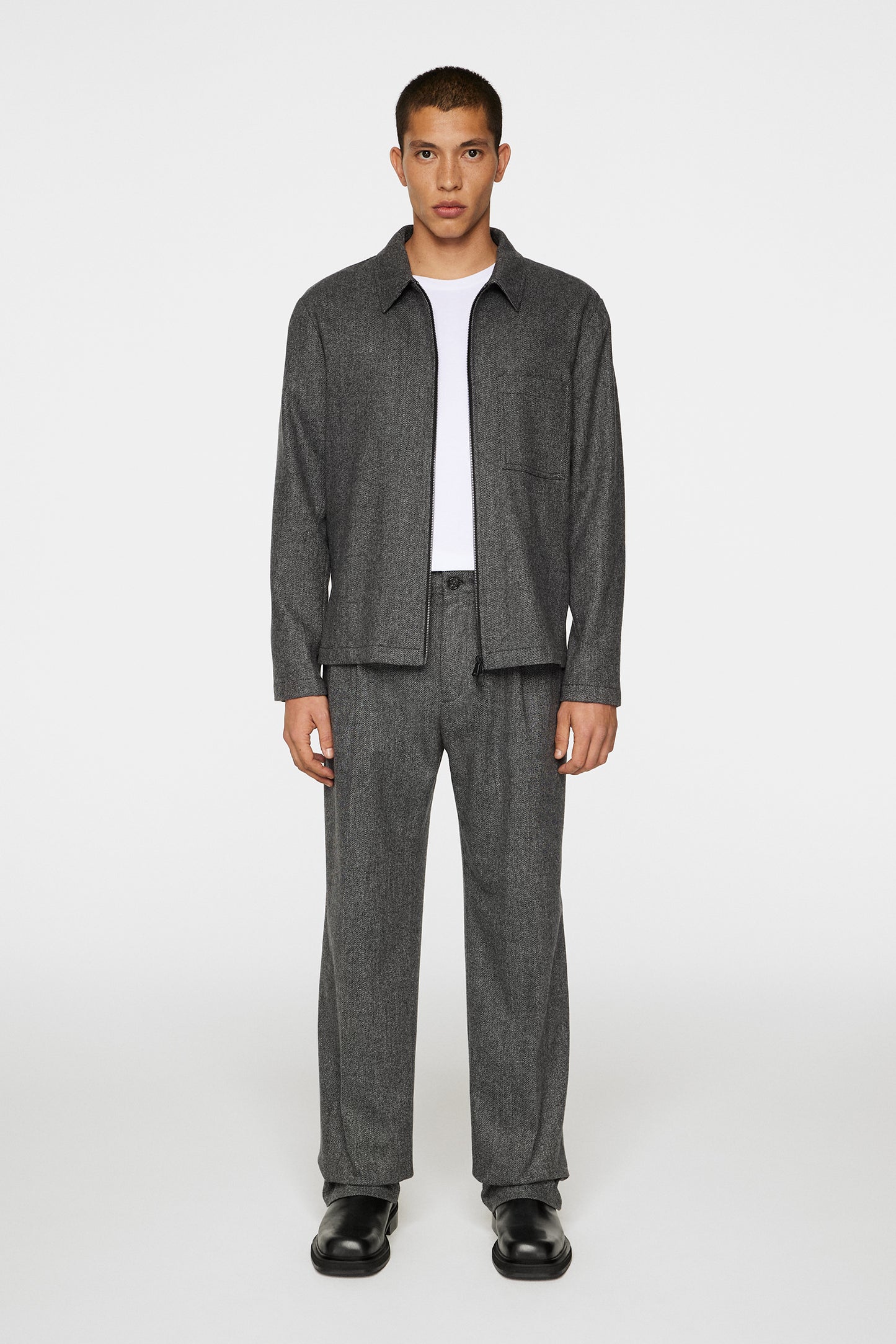 Julius Cash Flannel Overshirt in Night Owl by J.Lindeberg