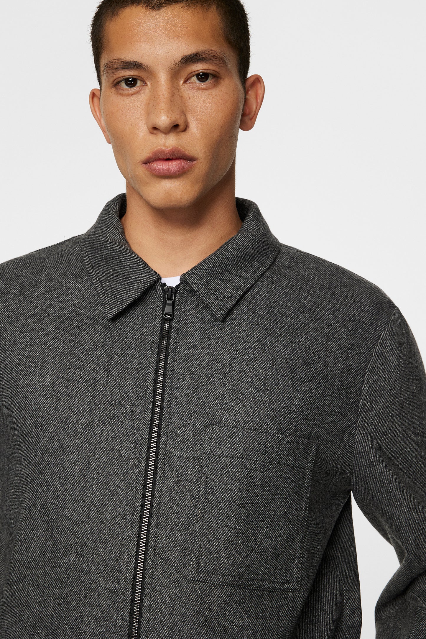 Julius Cash Flannel Overshirt in Night Owl by J.Lindeberg