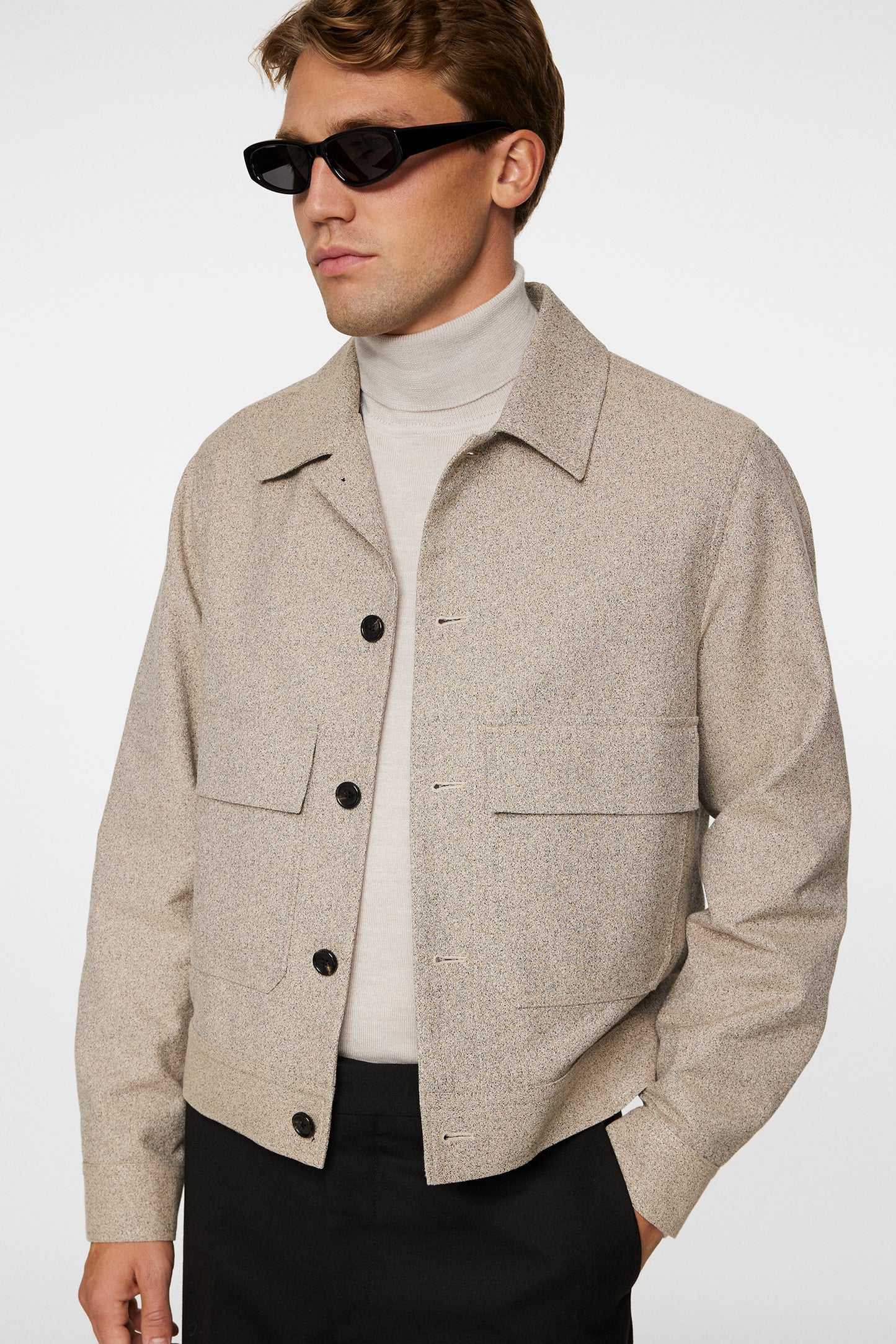 Housten 2 Tone Overshirt in Moonbeam by J.Lindeberg