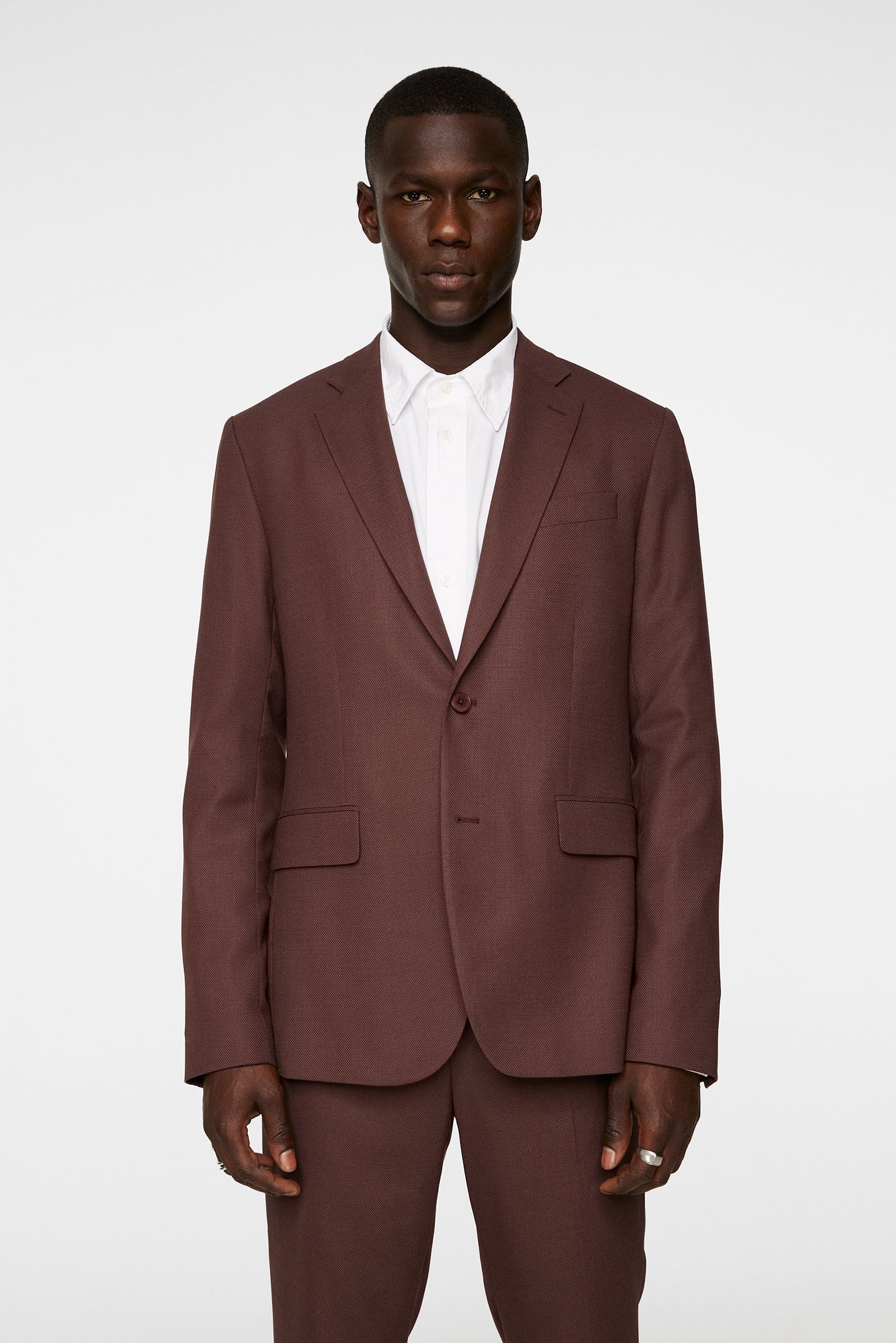 Elton U Active Hopsack Blazer in Bitter Chocolate by J.Lindeberg