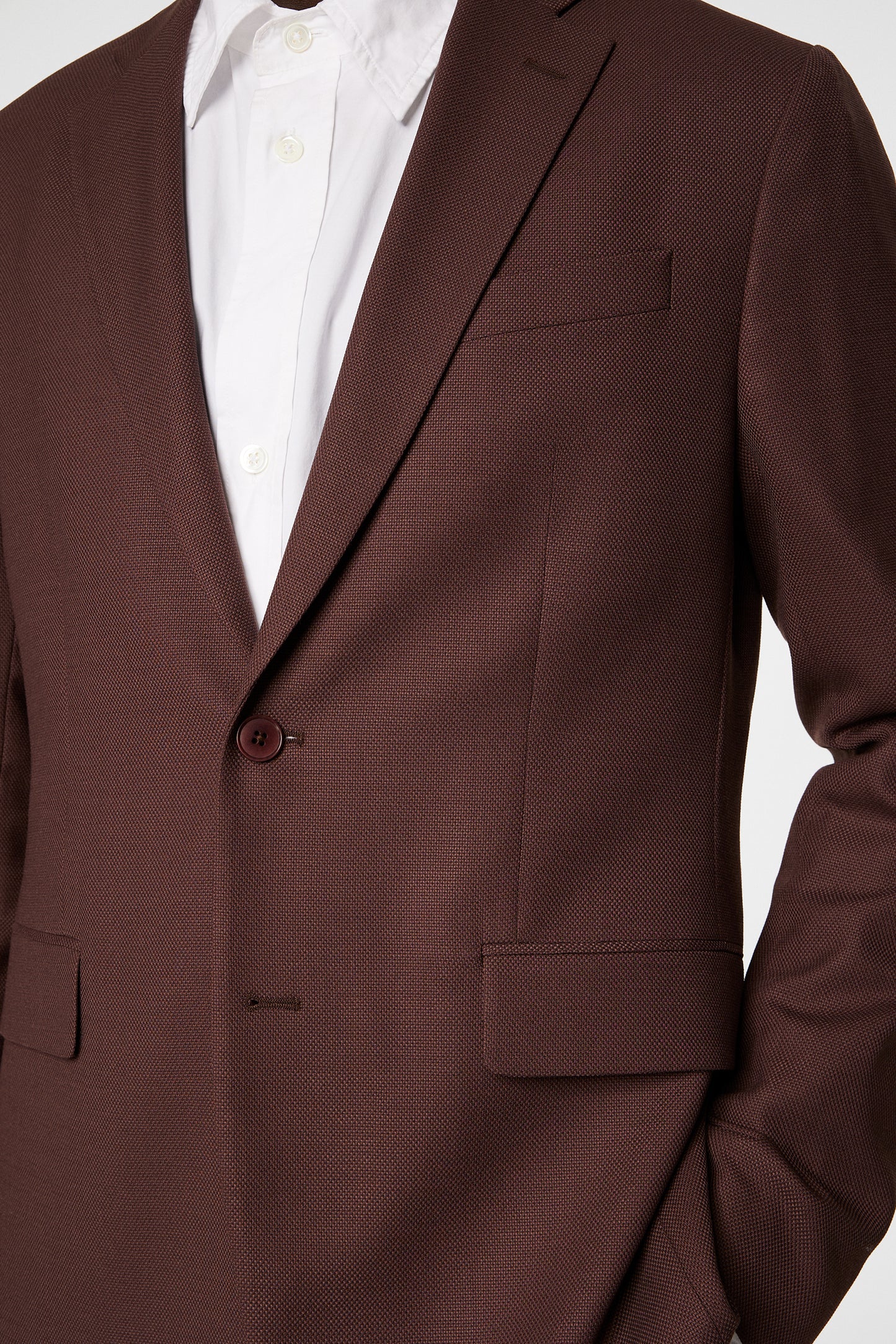 Elton U Active Hopsack Blazer in Bitter Chocolate by J.Lindeberg