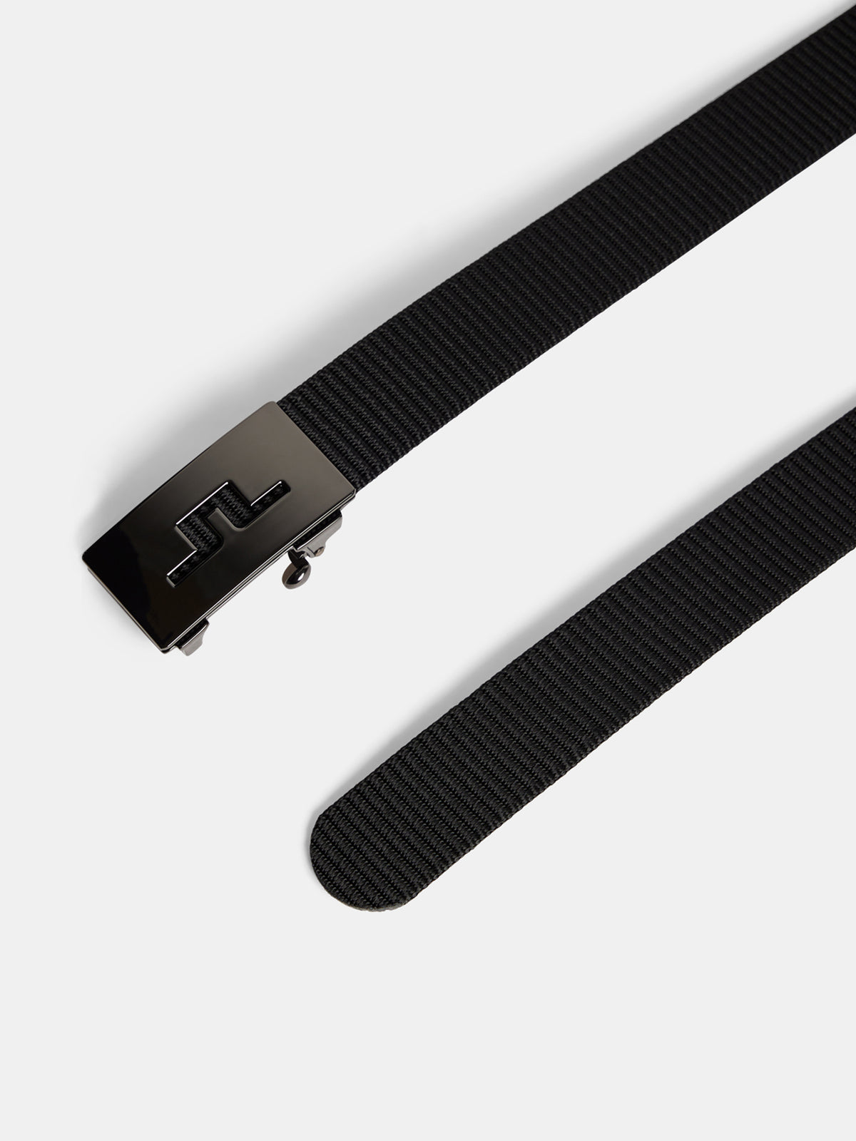 Roy Webbing Belt in Black by J.Lindeberg