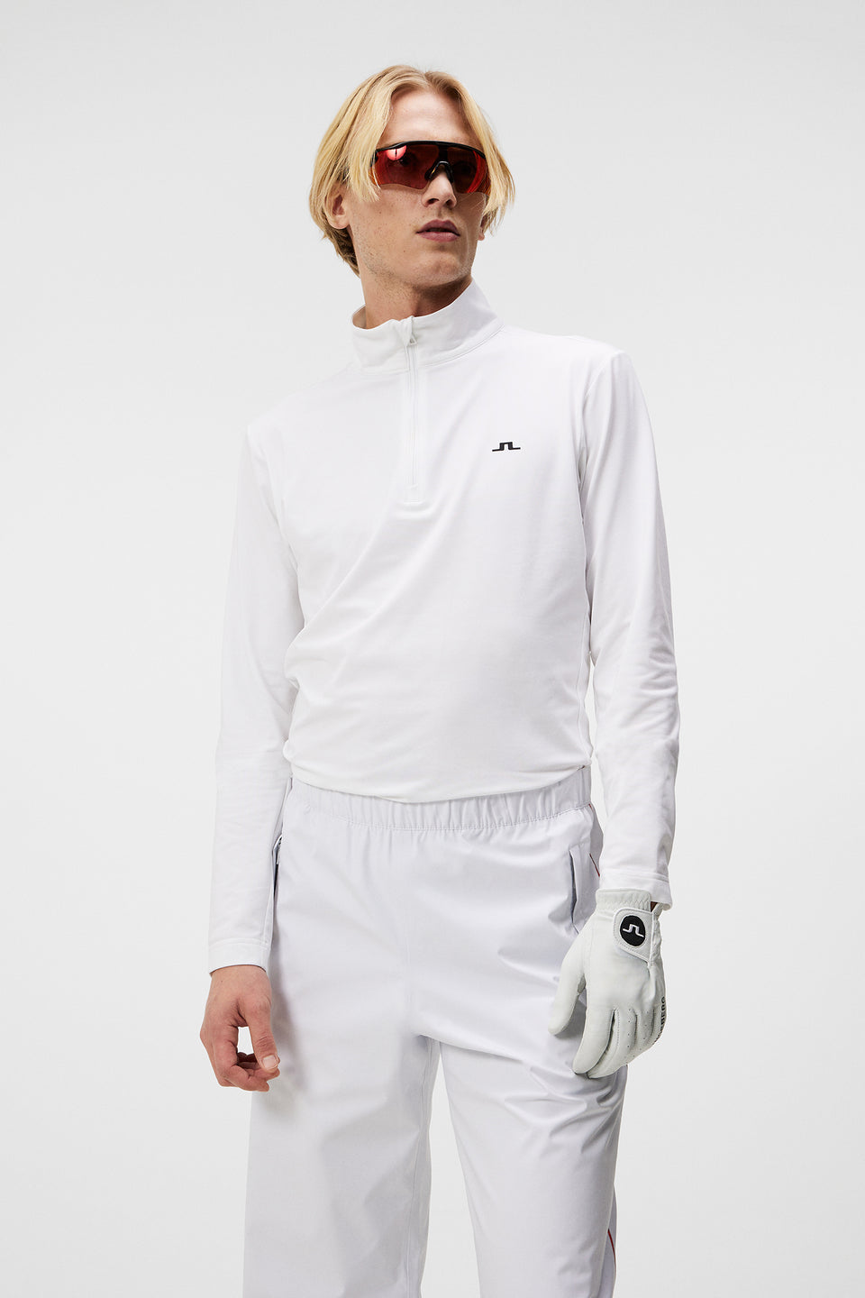 Luke Quarter Zip Mid Layer / White