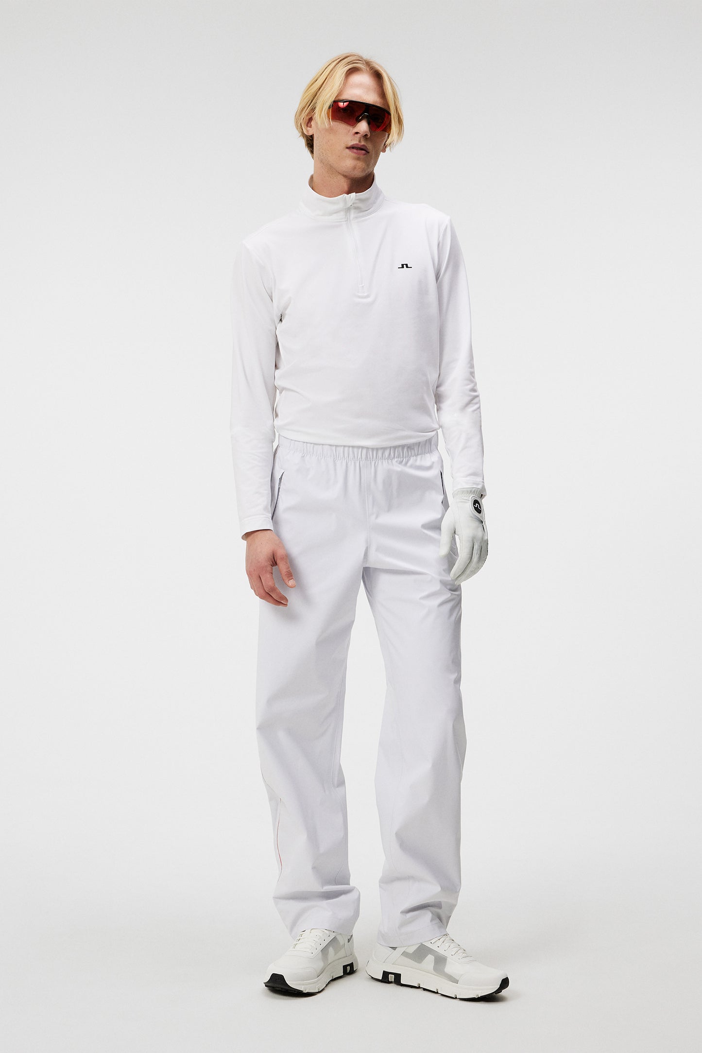 Luke Quarter Zip Mid Layer in White by J.Lindeberg