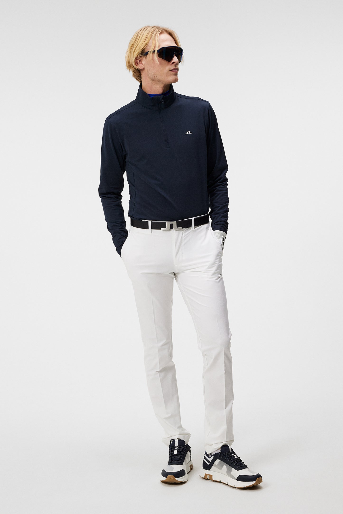 Luke Quarter Zip Mid Layer in JL Navy by J.Lindeberg