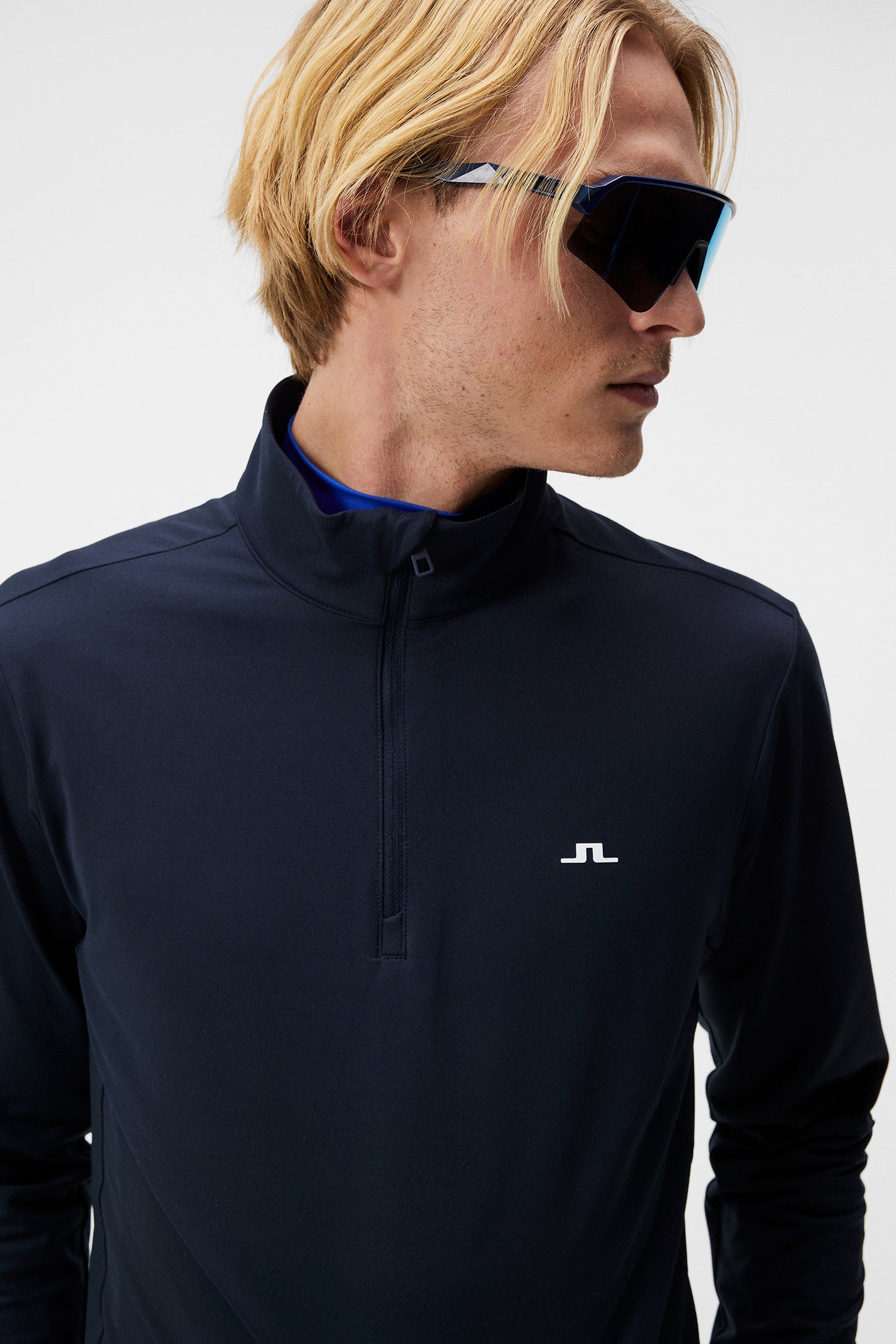 Luke Quarter Zip Mid Layer in JL Navy by J.Lindeberg