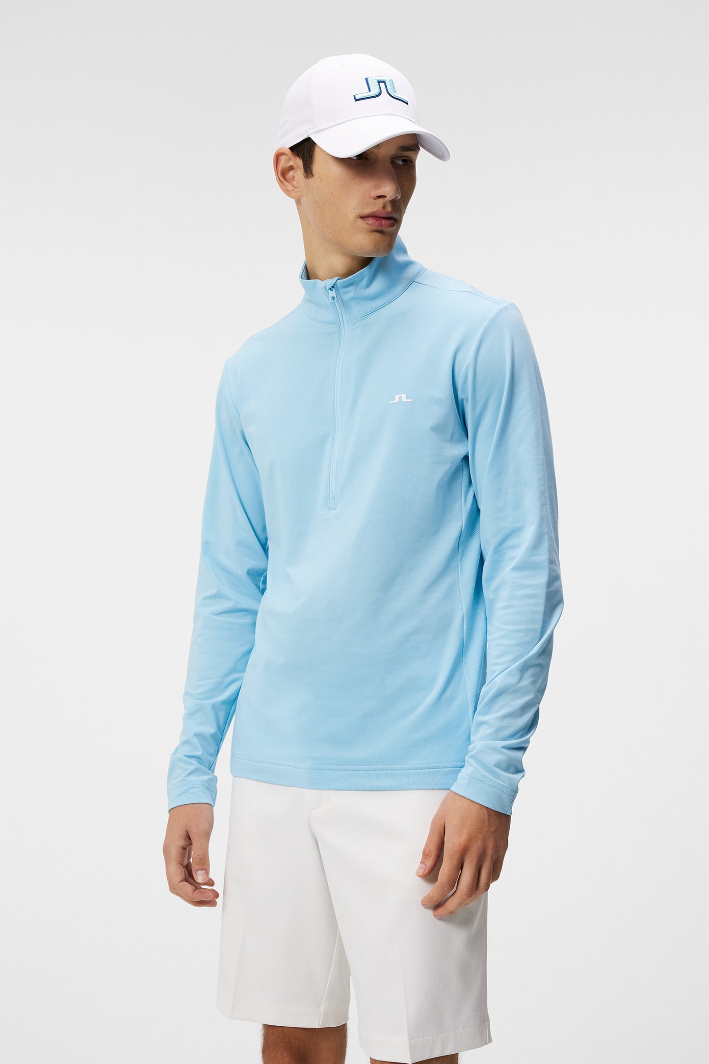 Luke Quarter Zip Mid Layer in Baltic Sea by J.Lindeberg