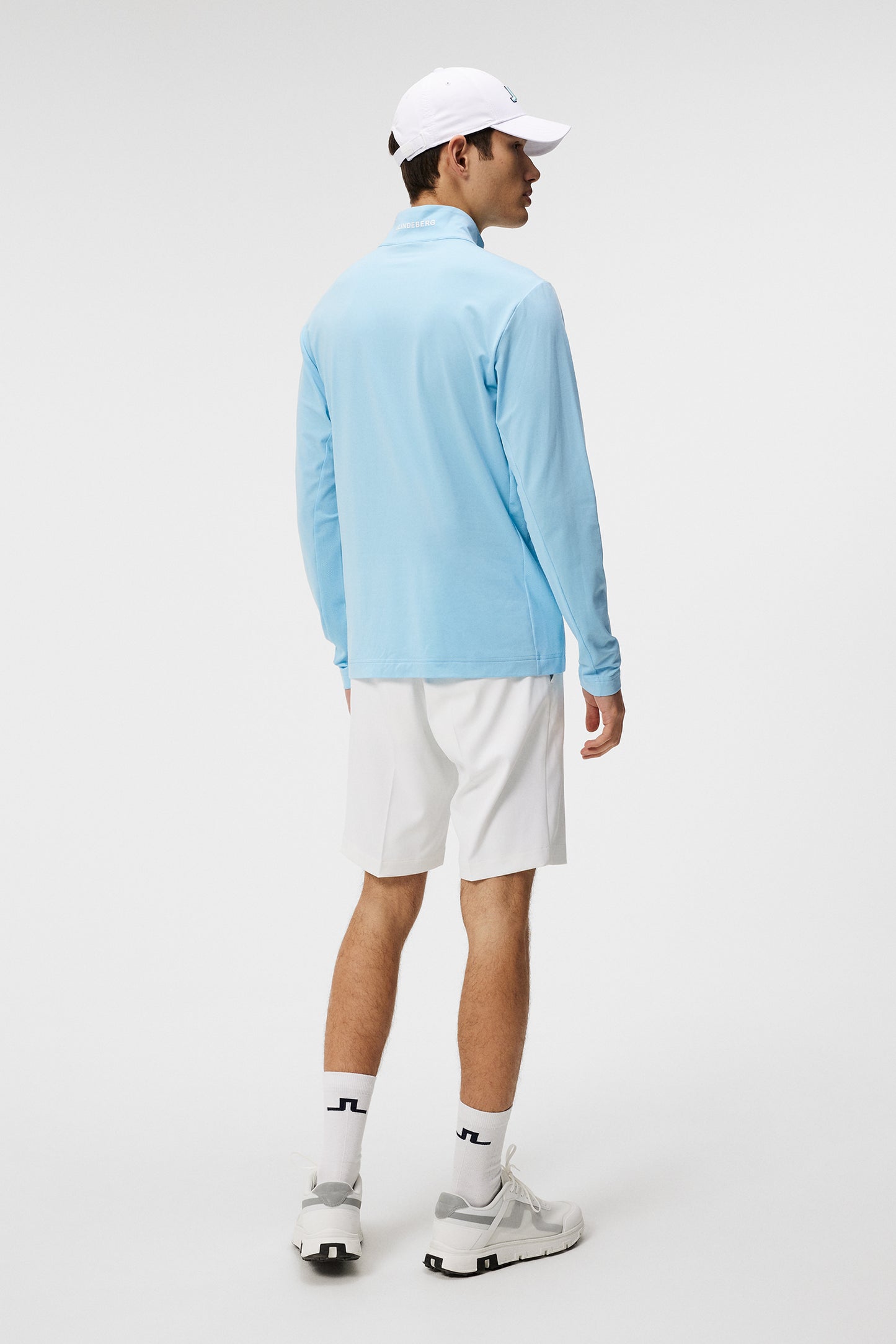 Luke Quarter Zip Mid Layer in Baltic Sea by J.Lindeberg