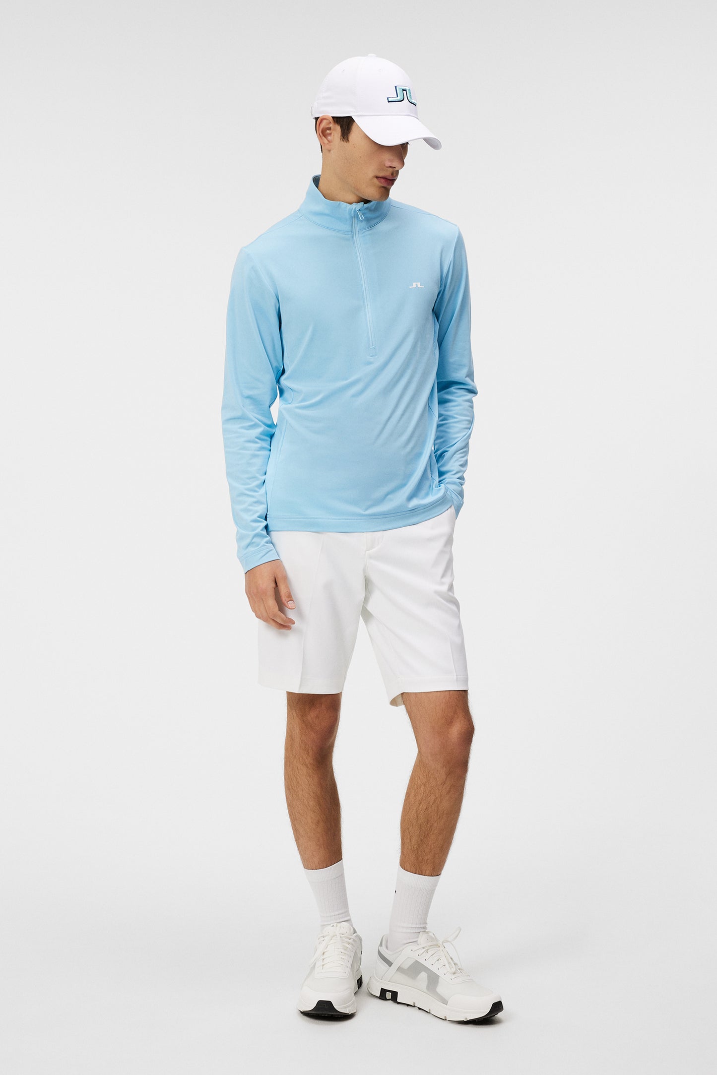 Luke Quarter Zip Mid Layer in Baltic Sea by J.Lindeberg