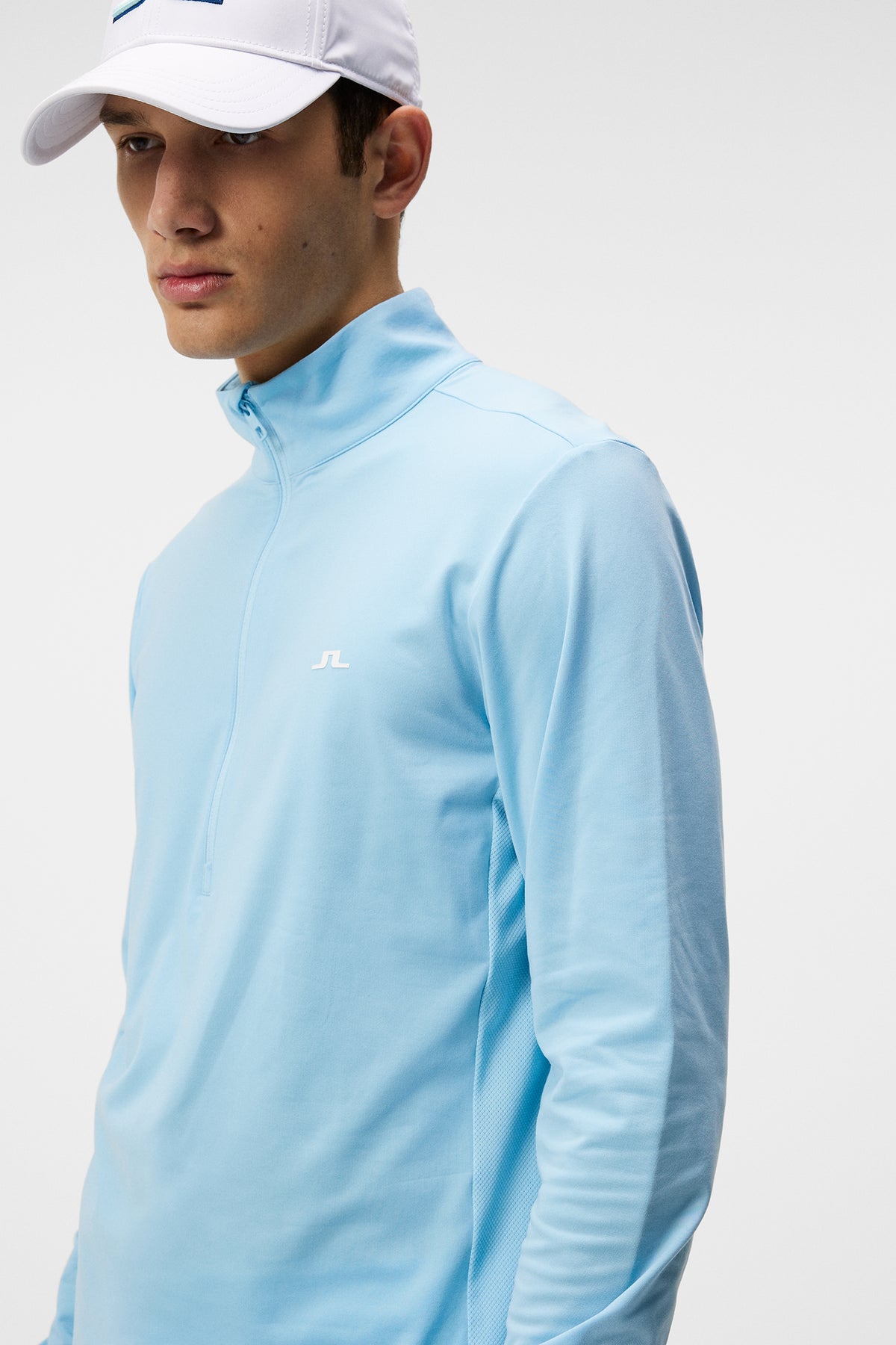 Luke Quarter Zip Mid Layer in Baltic Sea by J.Lindeberg