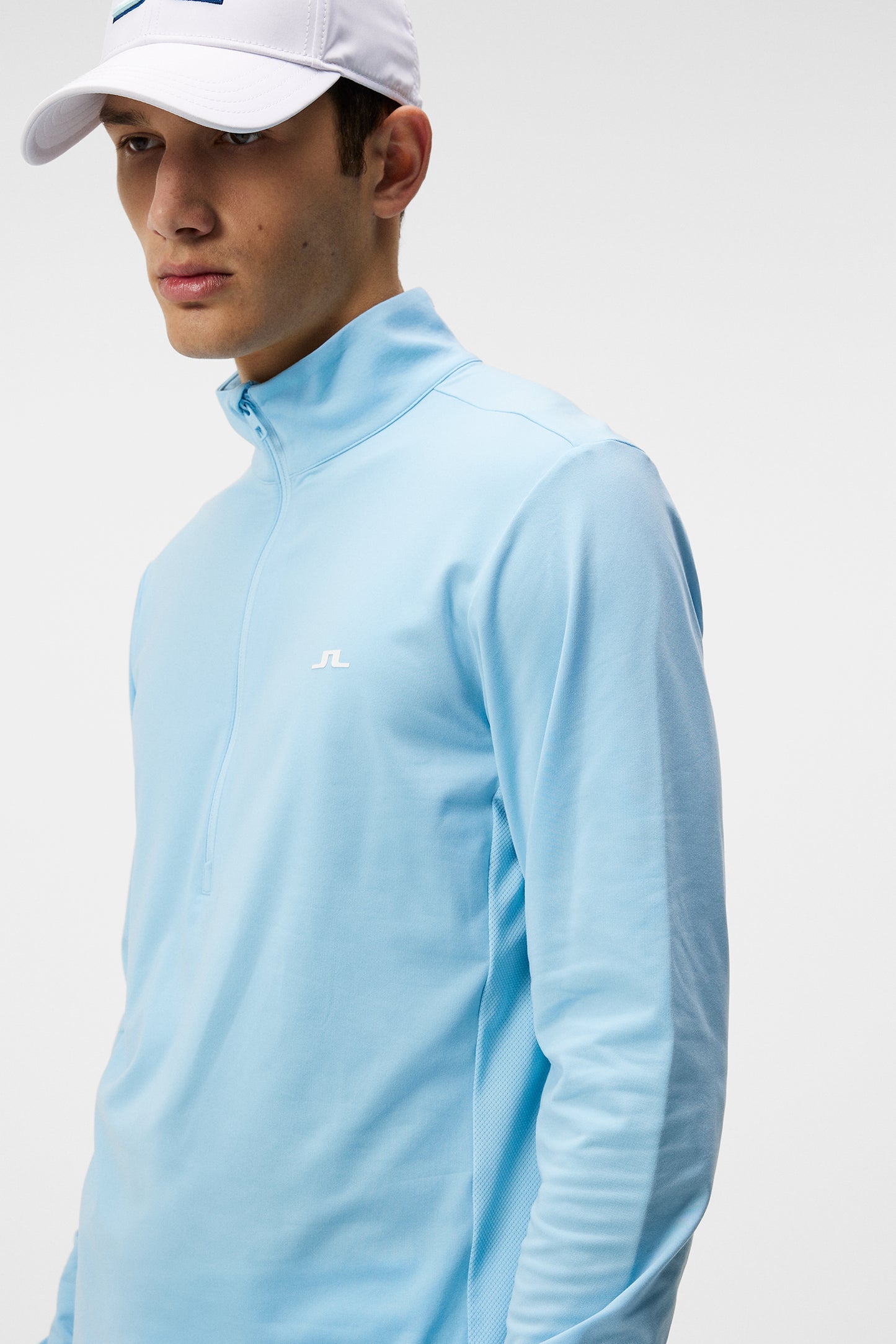 Luke Quarter Zip Mid Layer in Baltic Sea by J.Lindeberg