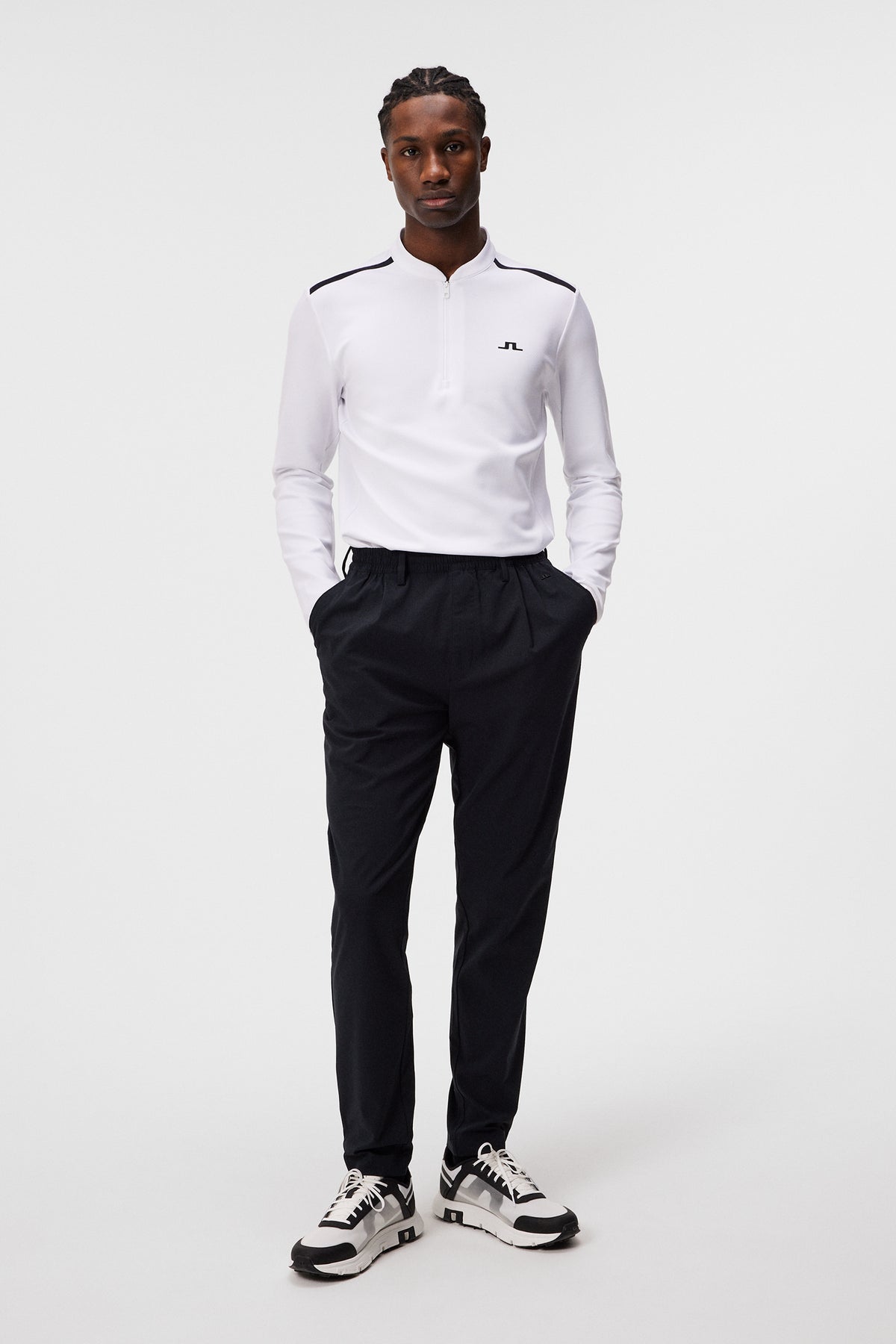 Tech Bridge Mid Layer in White by J.Lindeberg
