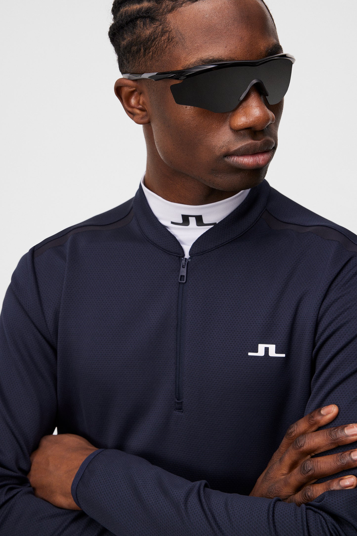 Tech Bridge Mid Layer in JL Navy by J.Lindeberg