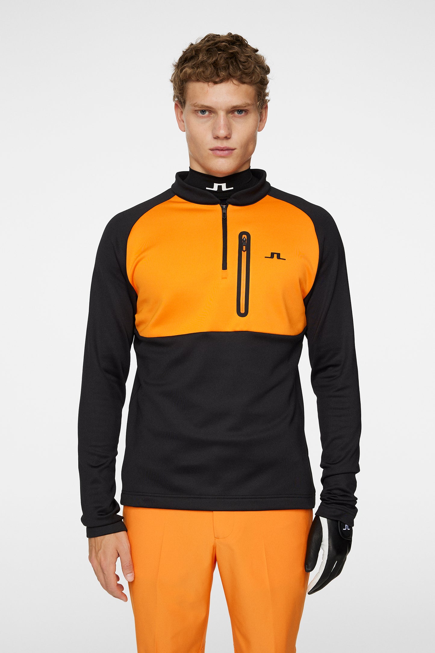 Adam Quarter Zip Mid Layer in Black by J.Lindeberg