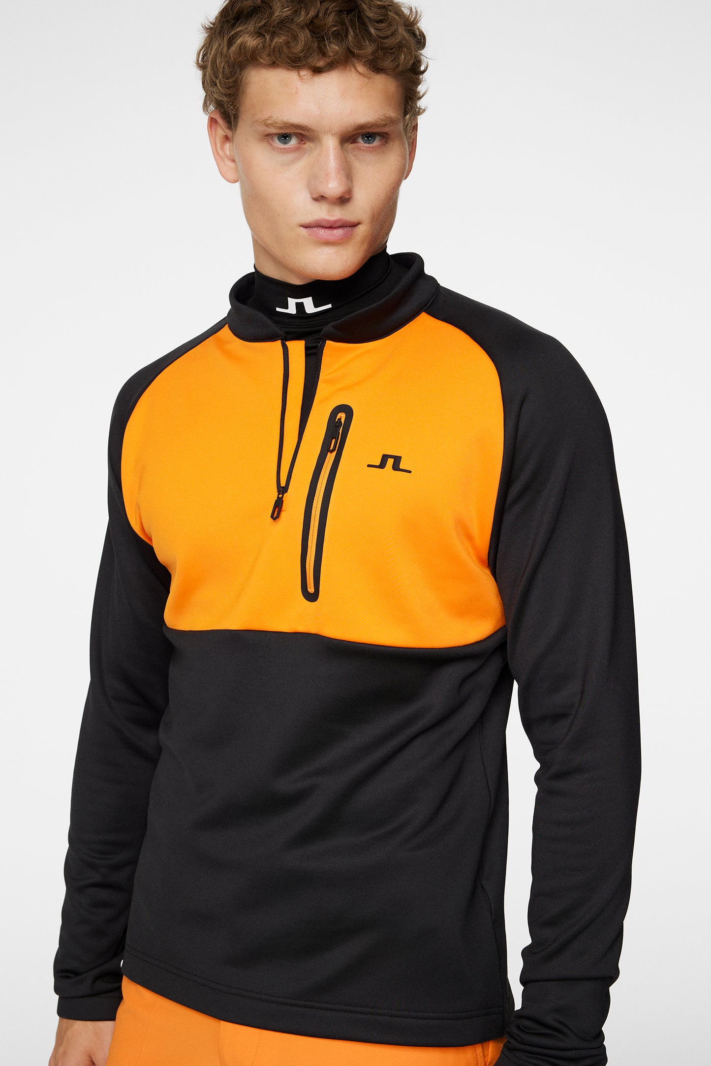 Adam Quarter Zip Mid Layer in Black by J.Lindeberg